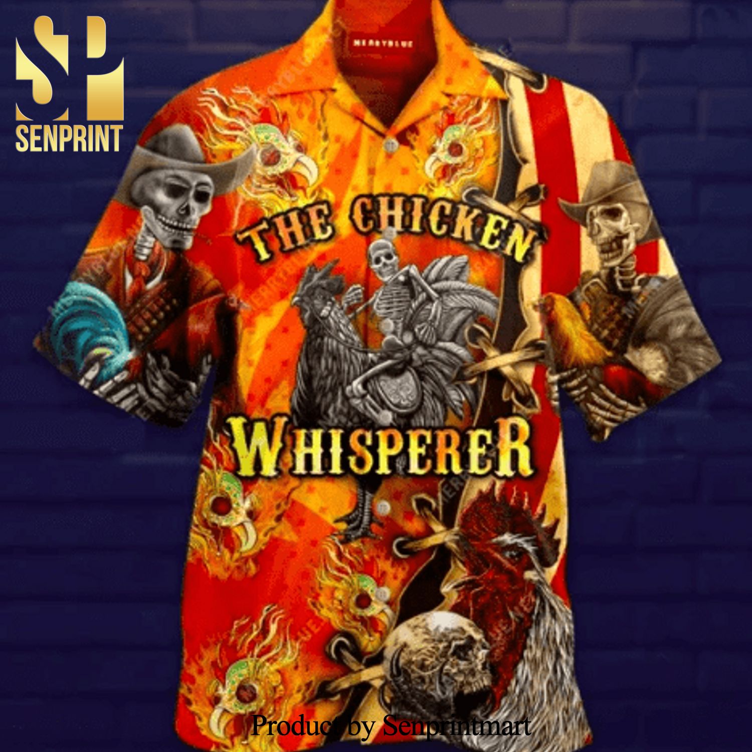The Chicken Whisperer Skull Combo Full Printing Hawaiian Shirt