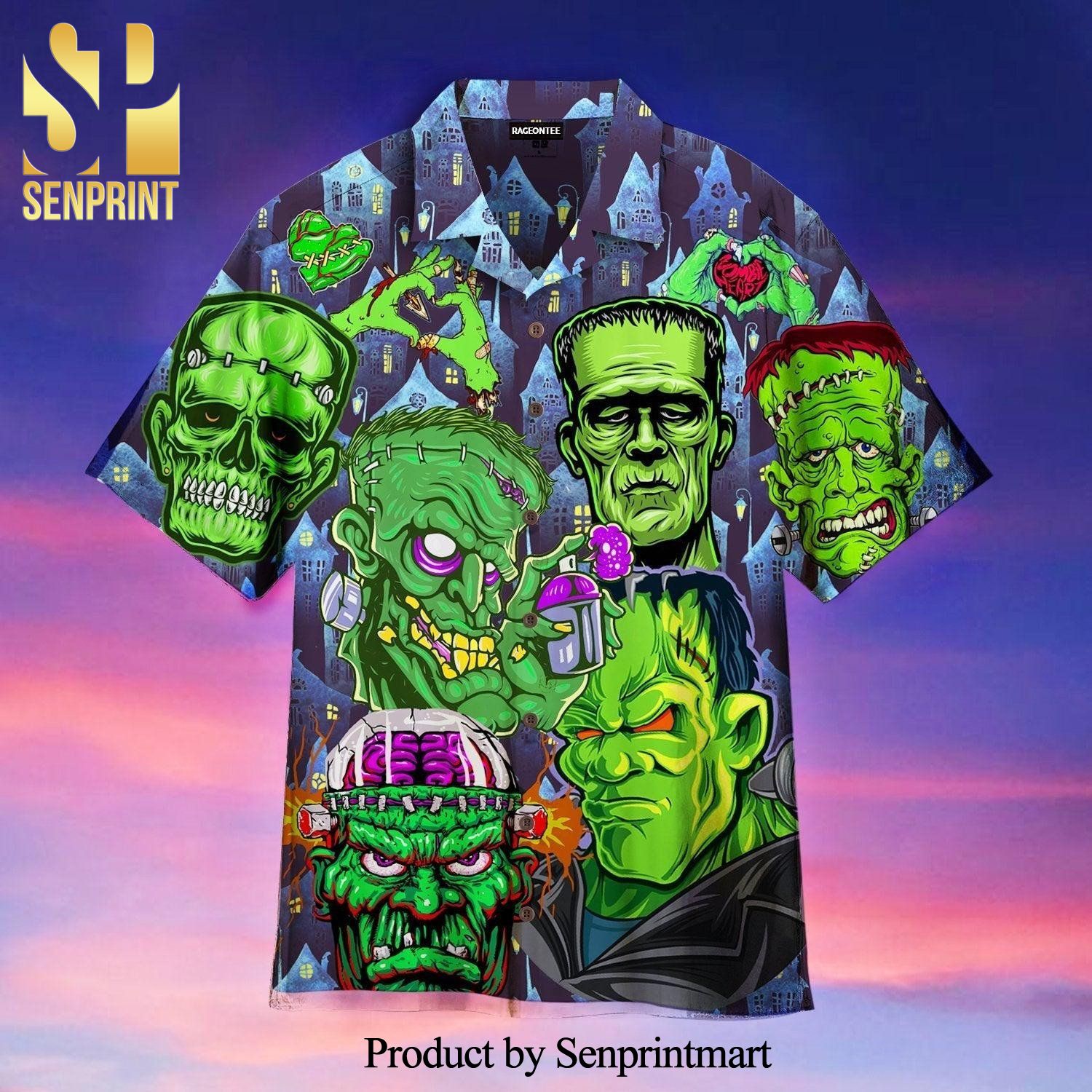 The Heart Of Frankenstein Halloween Hot Fashion Hawaiian Shirt