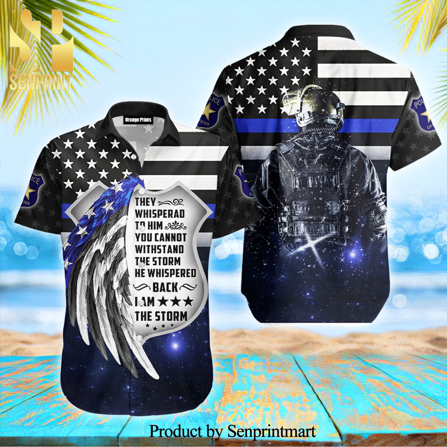 Thin Blue Line Police Hot Outfit Hawaiian Shirt