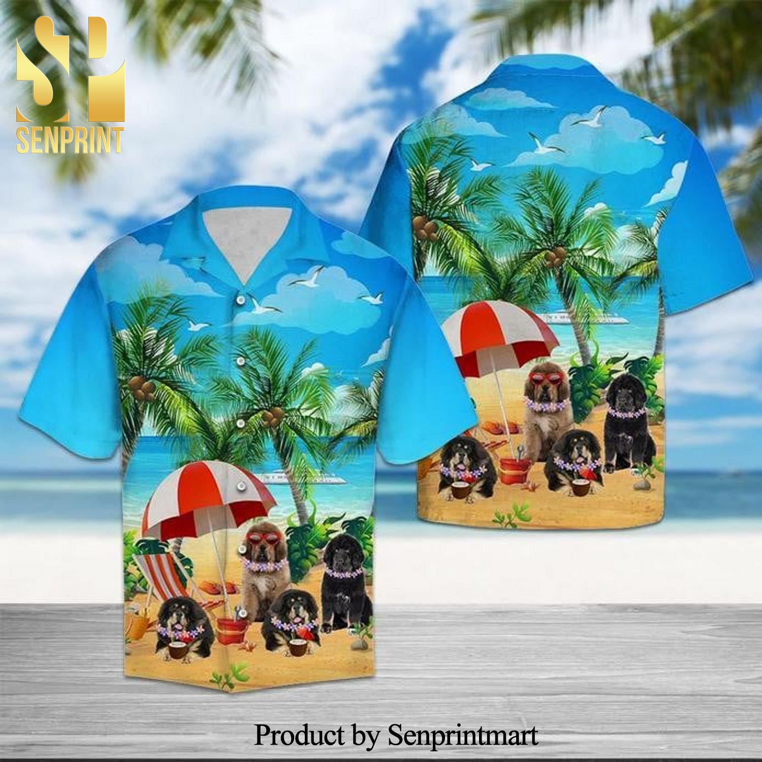 Tibetan Mastiff Beach Summer Holiday Time Hawaiian Shirt