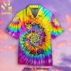 Tie Dye Hippie Guitar Peace Love Tropical Summer Set Hawaiian Shirt