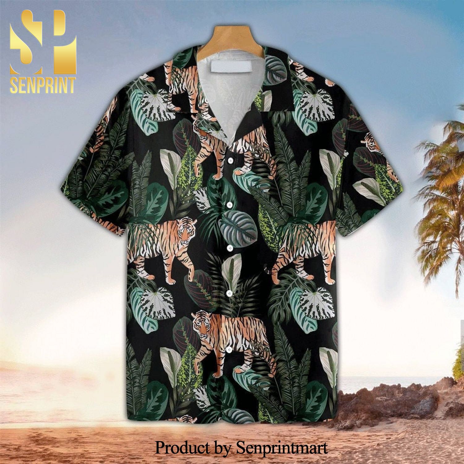 Tiger Tropical Leaves Hot Fashion Hawaiian Shirt