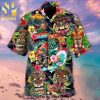 Tiki And Skull Blue Sea Funny Design Best Combo Full Printing Hawaiian Shirt