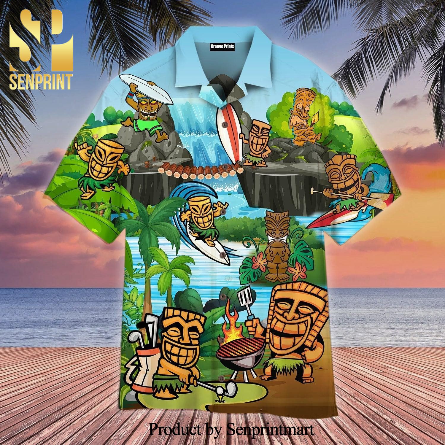 Tiki Keep Saying Aloha Tiki Hawaii Summer Set Hawaiian Shirt