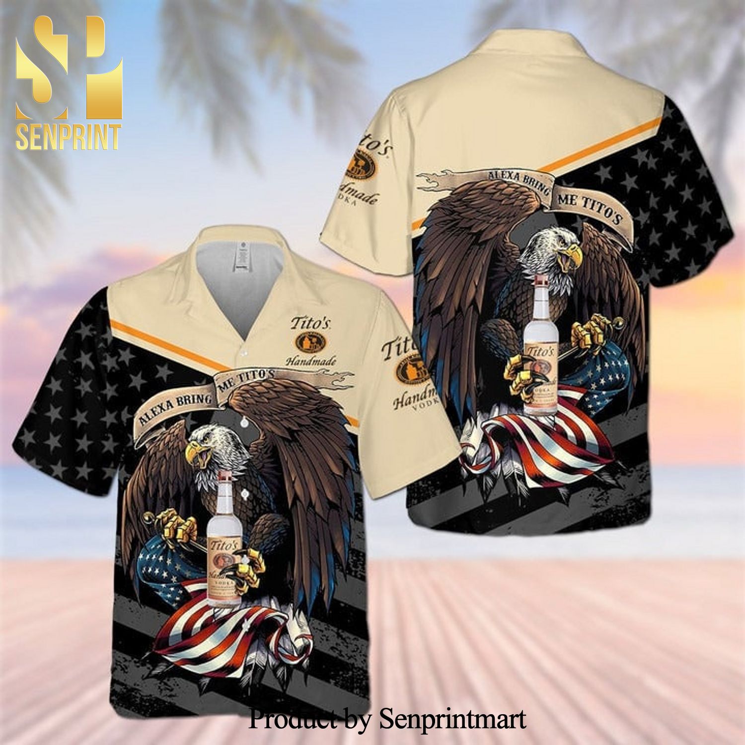 Tito’s Handmade Vodka Eagle Hot Version All Over Printed Hawaiian Shirt