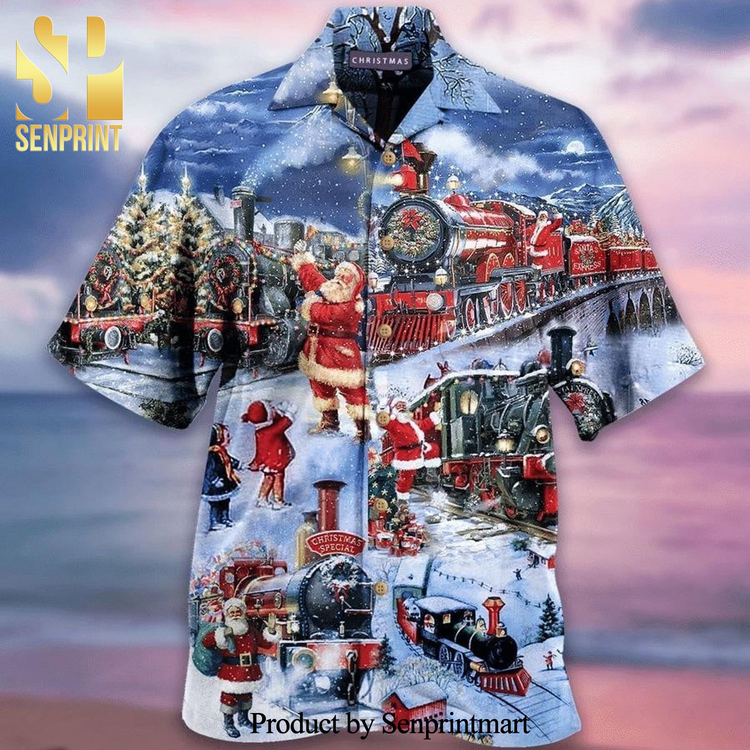 Train To Christmas Summcer Collection Hawaiian Shirt