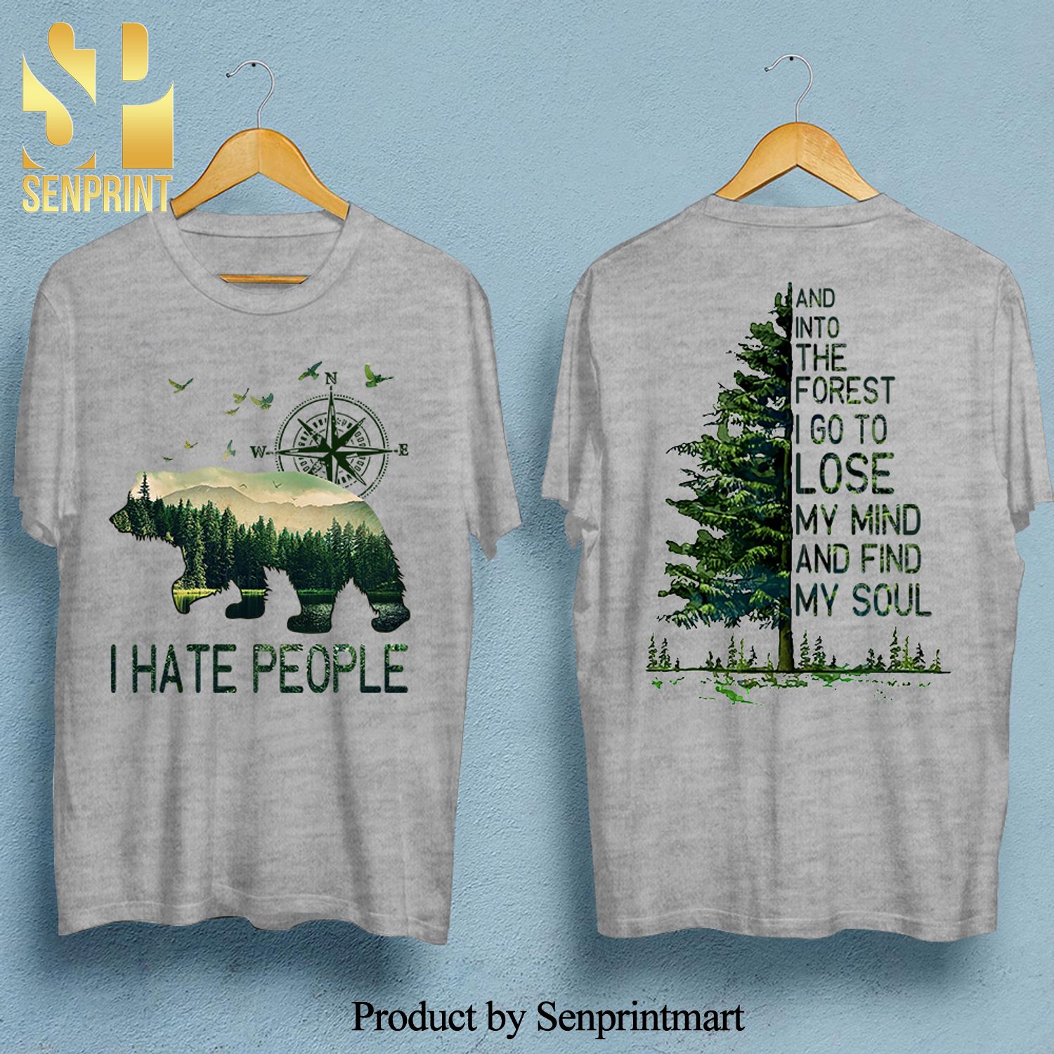 Bear Into The Forest I Go Camping All Over Printed Shirt