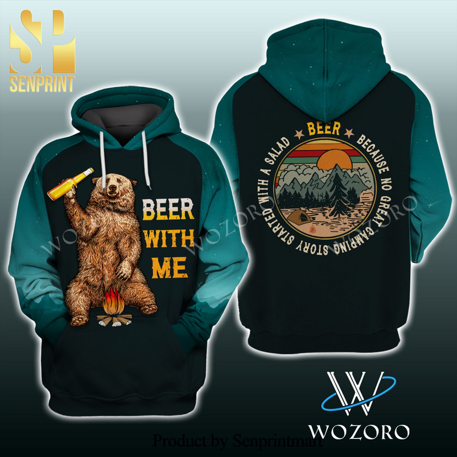 Beer With Me Camping Classic All Over Print Shirt