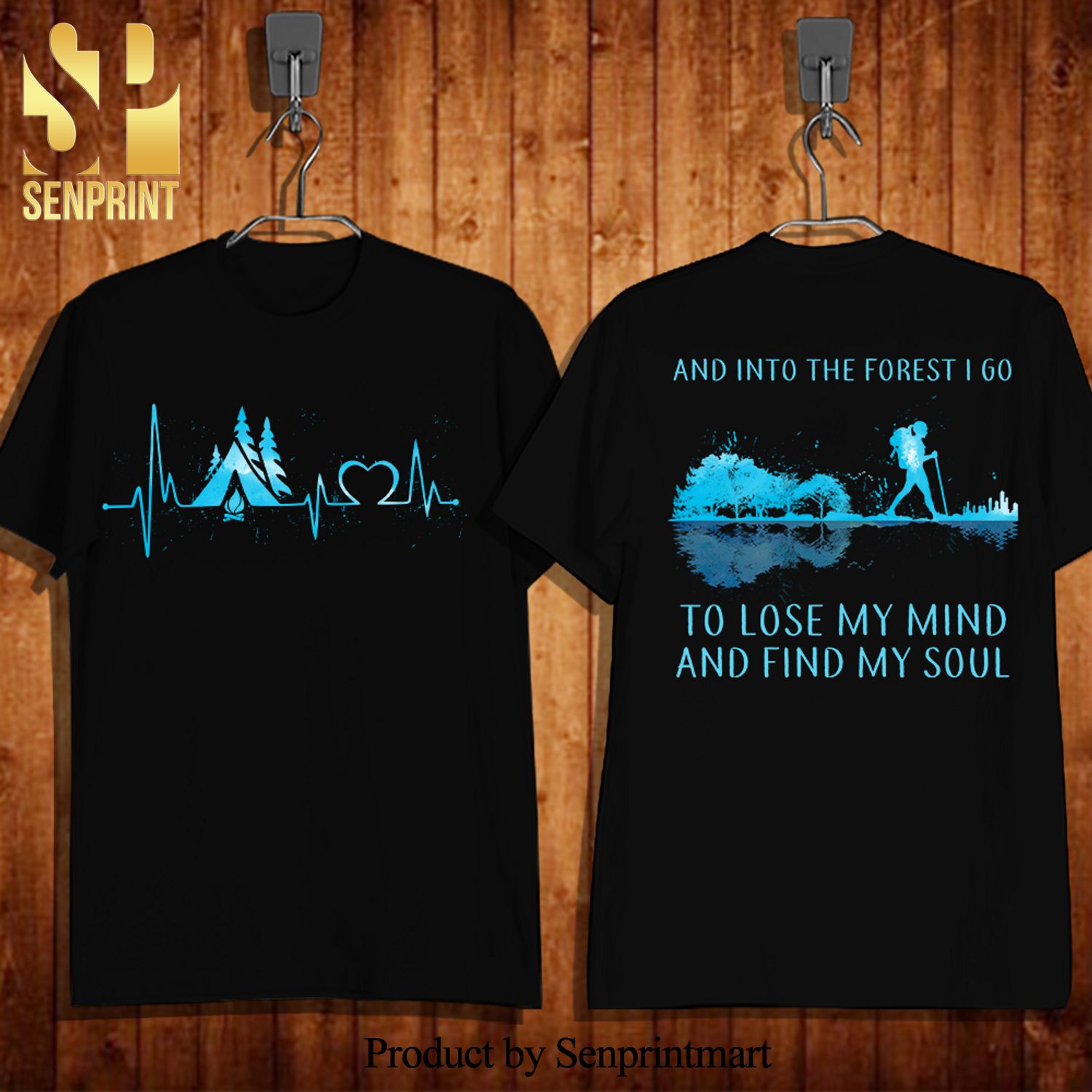 Heartbeat And Into The Forest I Go To Lose My Mind And Find My Soul Camping Full Print 3D Shirt