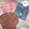 Bluey and Bingo Couple Embroidered Sweater Couple Embroidered Shirts Cartoon Crewneck Vintage shirt