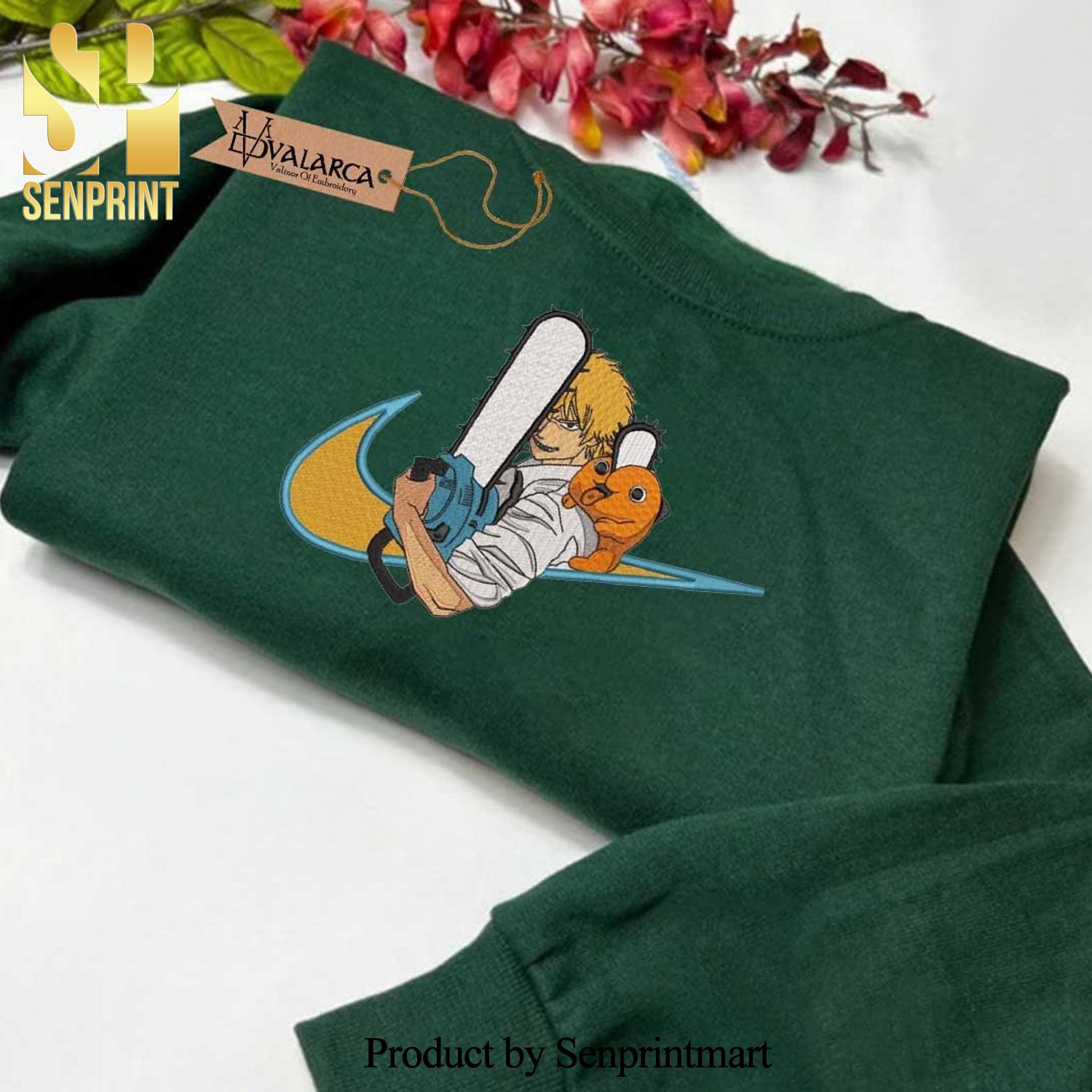 Chainsaw Man Brand Embroidered Sweatshirt Denji Anime Embroidered Sweatshirt Anime Gift Vintage Embroidered Sweatshirt