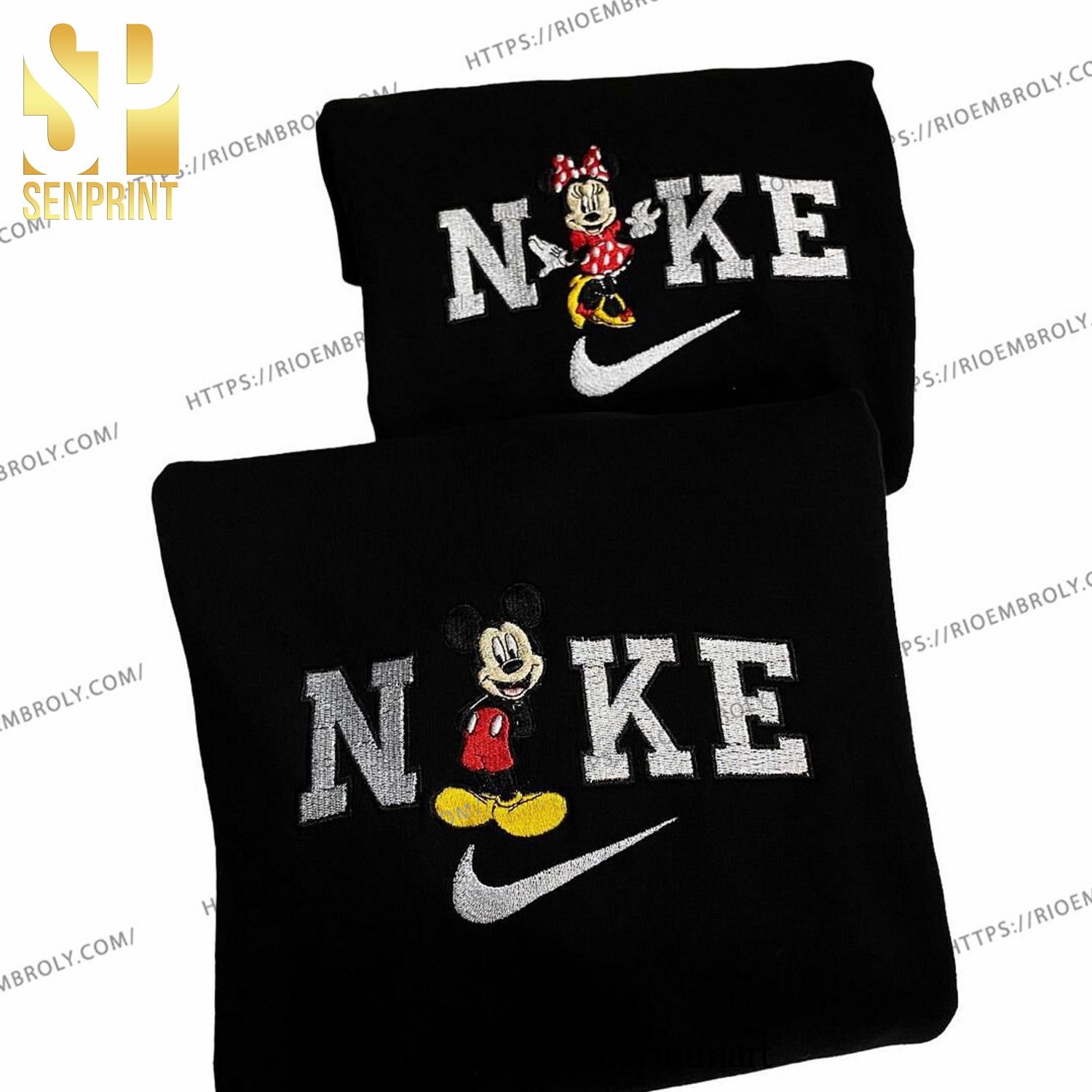 Embroidered Disneyland Crewneck Mickey x Minnie Couple Sweatshirt Valentine Disneyworld Hoodie Couple Matching