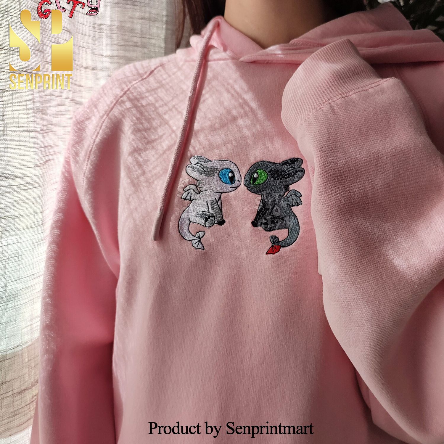 Embroidered Dragon’s Lovely Characters Embroidered Shirt Love Gifts