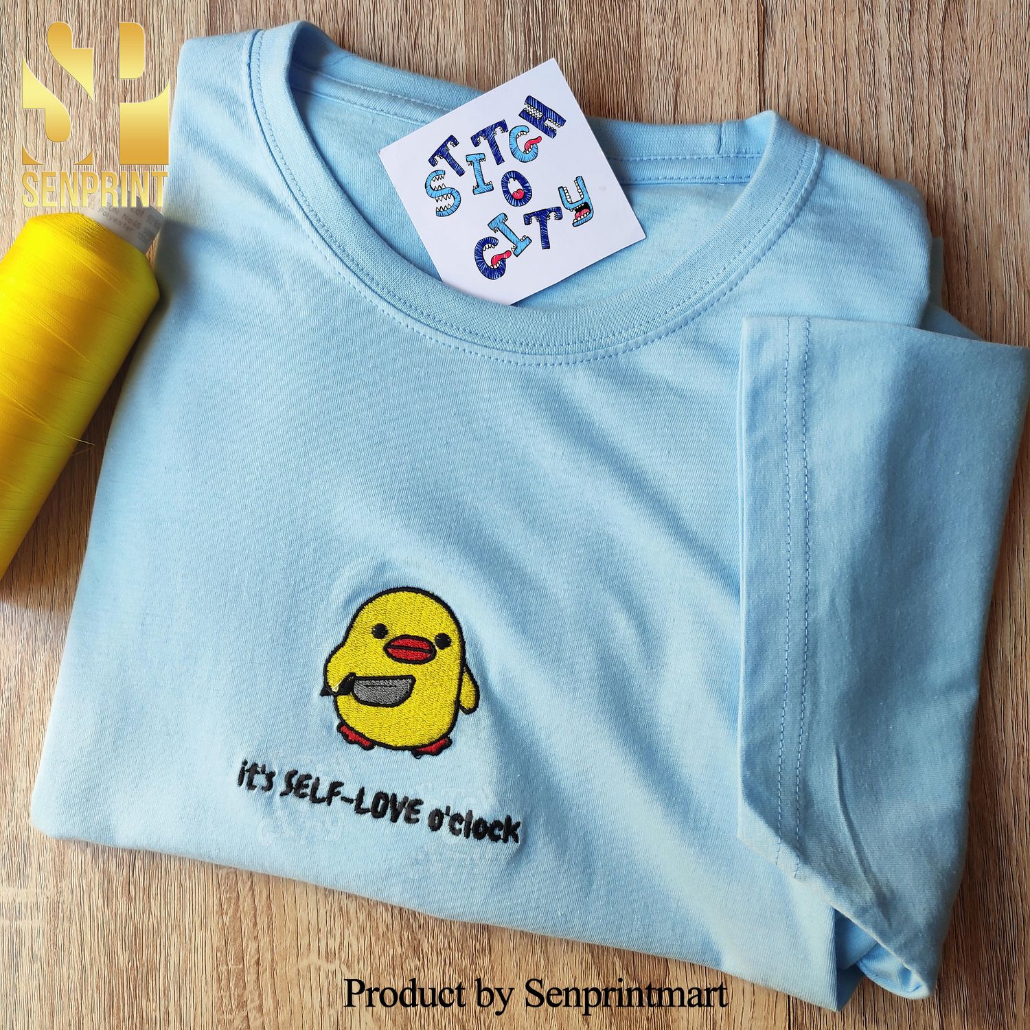 Embroidered meme yellow duck Self love inspiration Embroidered Shirt Love Gifts Valentine’s day gift meme clothes