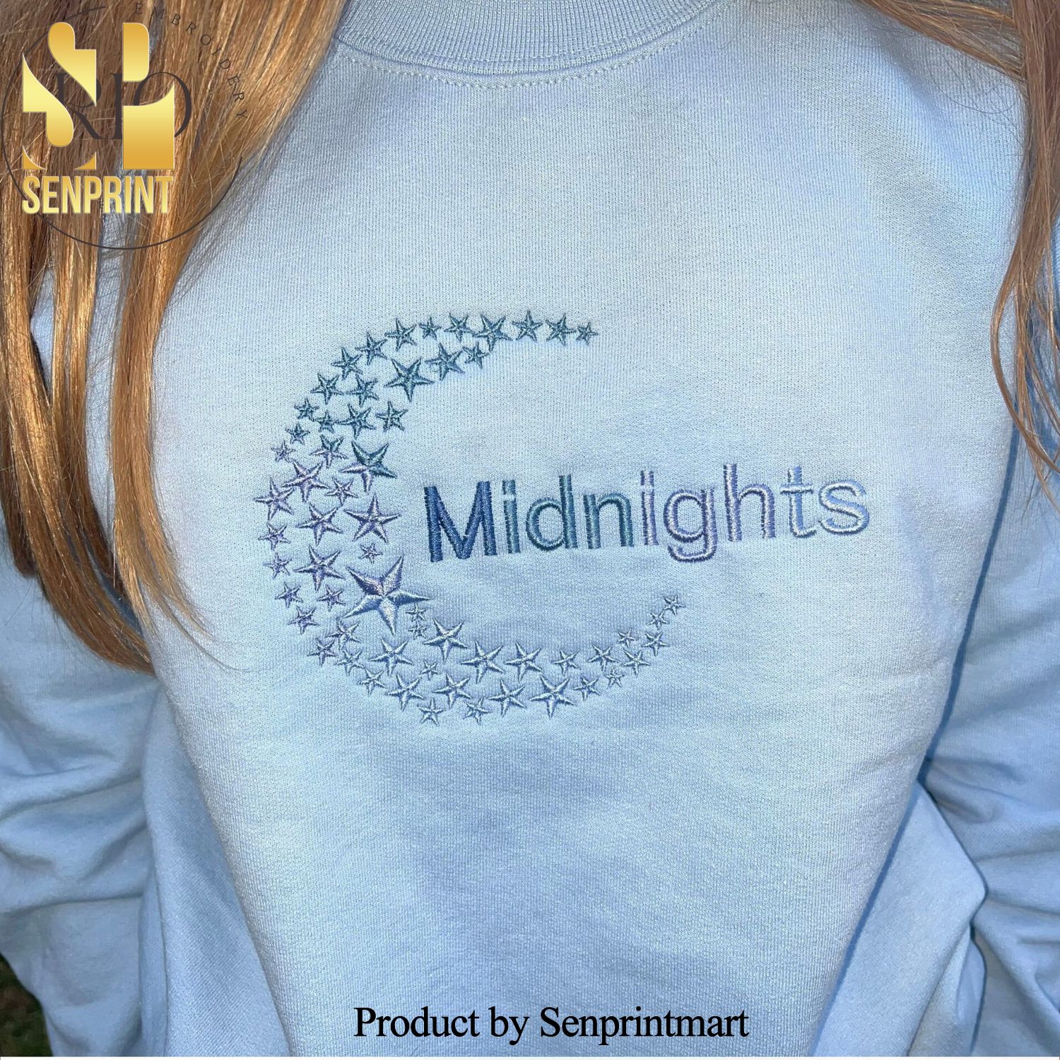 Embroidered Taylor Swift Midnights Album Crewneck TS Embroidery Sweatshirt Hoodie Music Christmas Gift Shirt