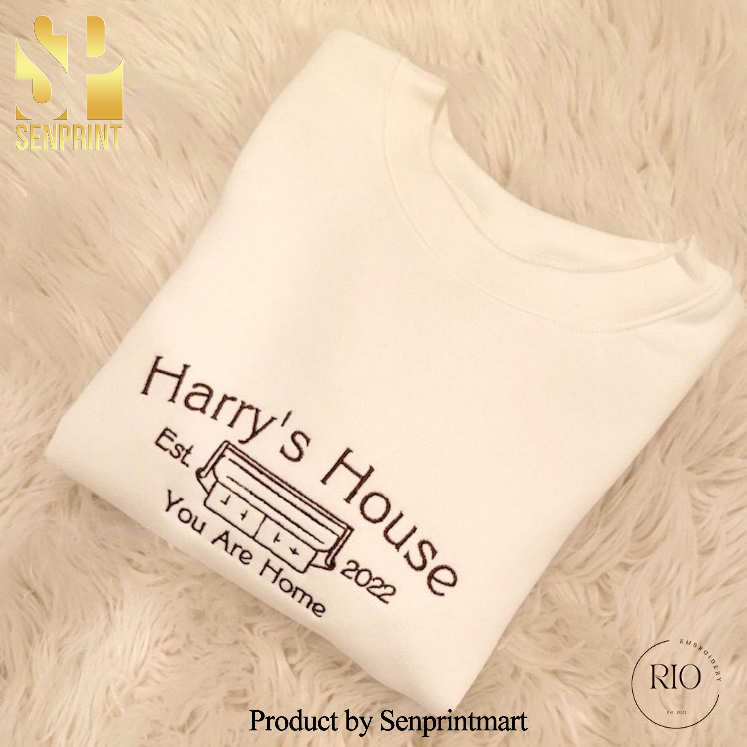 Harry’s House Embroidered Shirt Minimalist Harry Styles Crewneck Minimal Embroidered Harry’s House Sweater