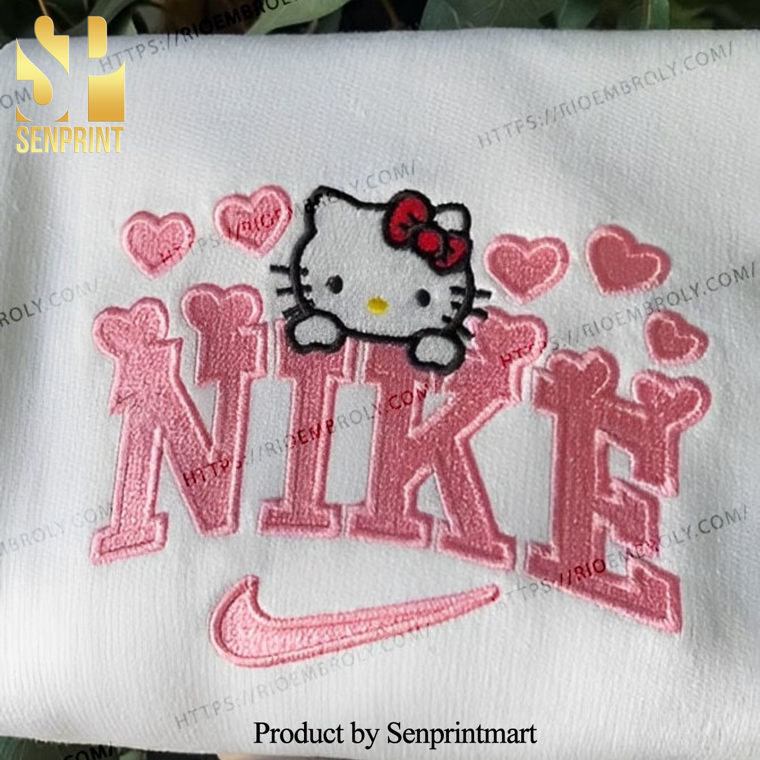 Hello Kitty Cute Embroidery Crewneck Sweatshirt Embroidered Hoodie Matching Couple Sweatshirt Bestfriend Matching Crewneck Cartoon Shirt