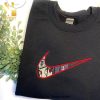 Itachi Anime Swoosh Embroidered Crewneck Anime Embroidery Sweater Embroidery Shirt Anime Tee Embroidery Sweater Embroidered Shirt