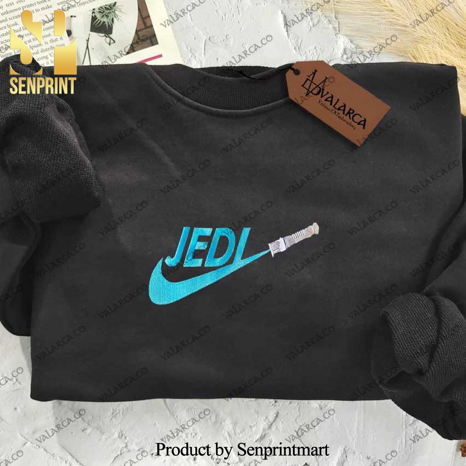 Jedi Star War Embroidered Sweatshirt Brand Custom Embroidered Sweatshirt Cake Embroidered Shirt Movie