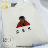 Juice WRLD Chibi Embroidered Shirt Tribute JuiceWRLD Embroidered Hoodie with 999 cuff embroidery T shirt Hoodie Crewneck