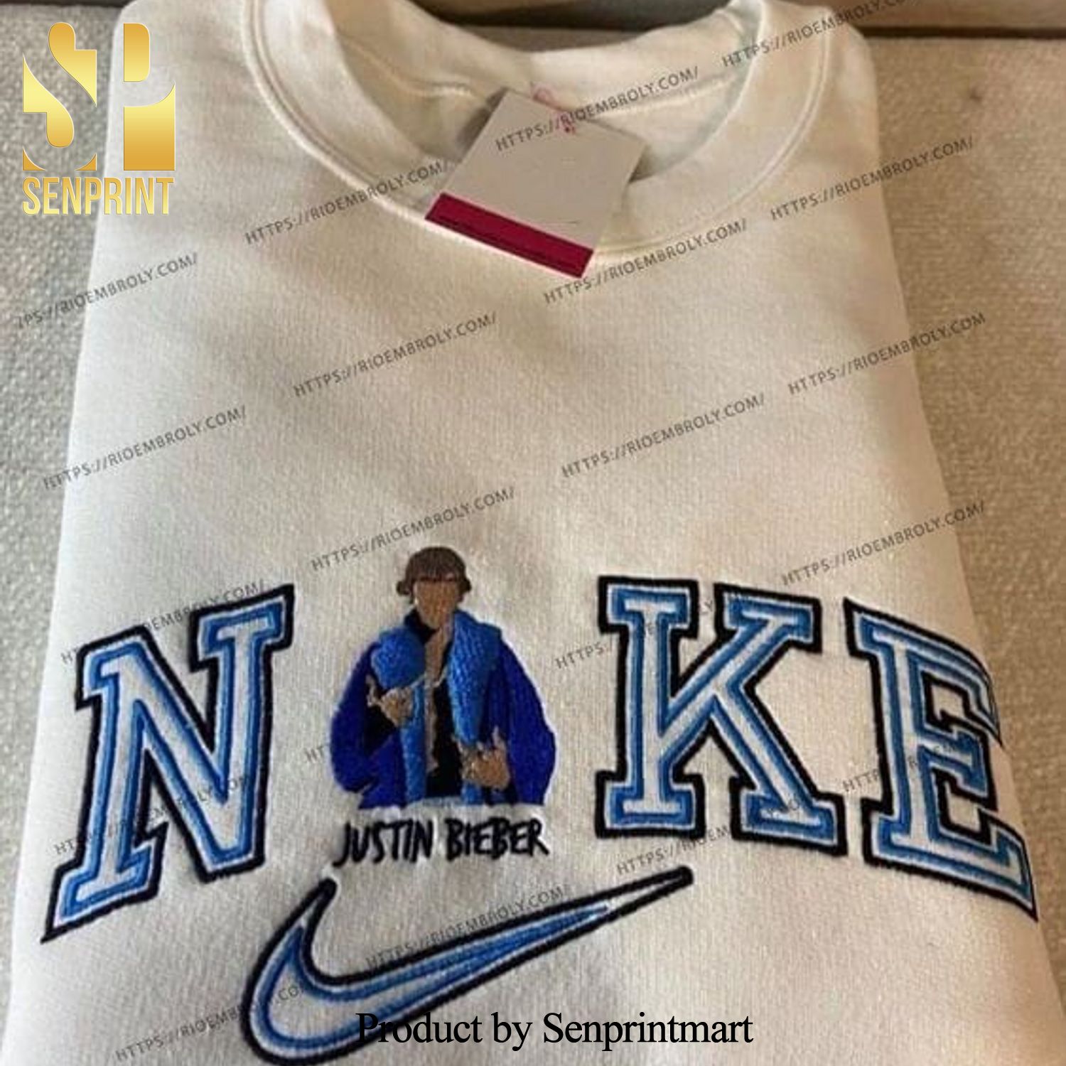 Justin Bieber Nke Embroidered Crewneck Sweatshirt