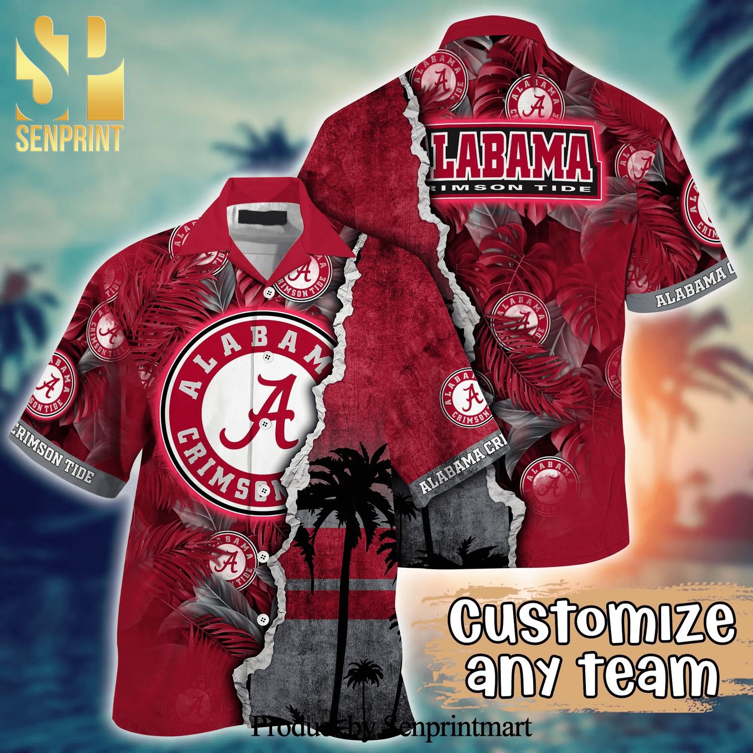 Alabama Crimson Tide NCAA For Sports Fan 3D Printed Hawaiian Style Shirt