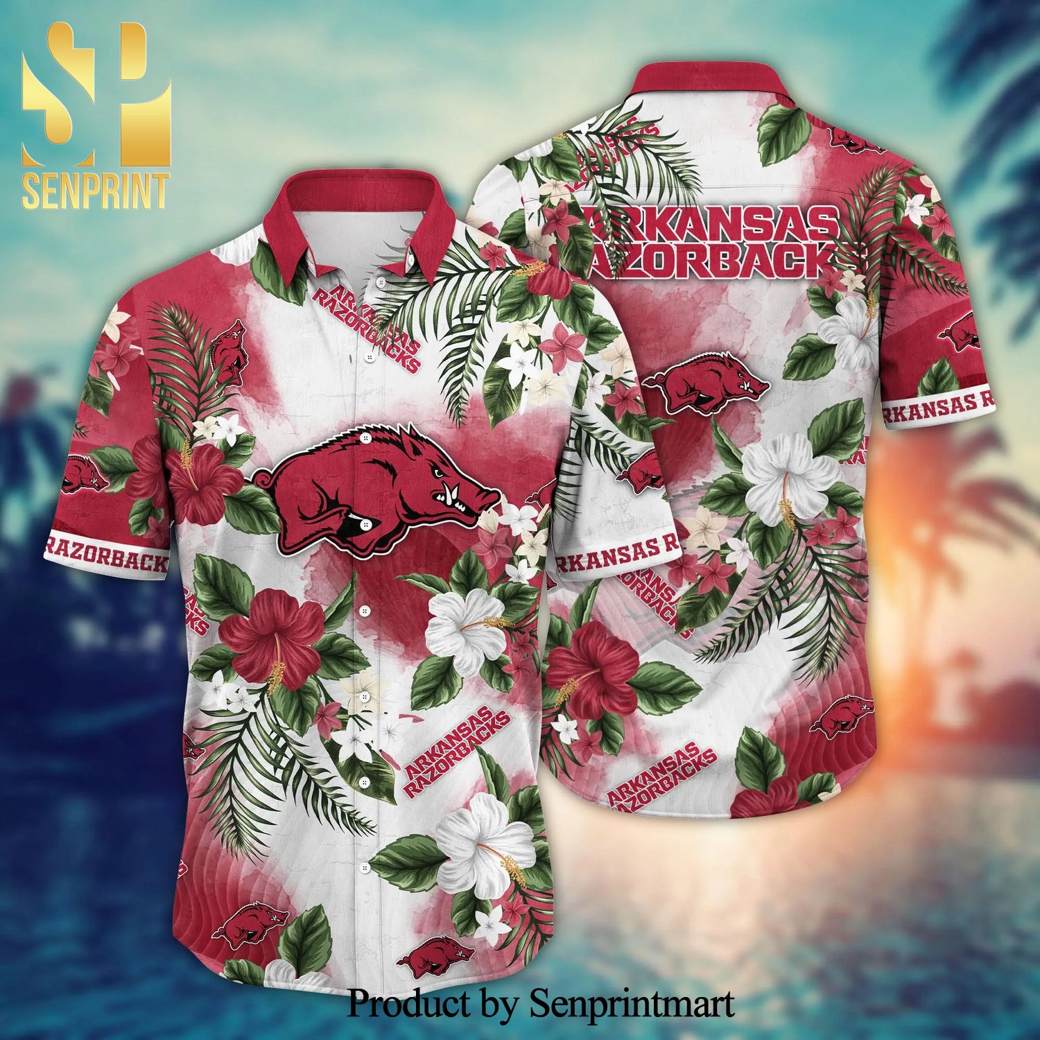 Arkansas Razorbacks NCAA For Sports Fan 3D Full Printing Hawaiian Beach Shirt