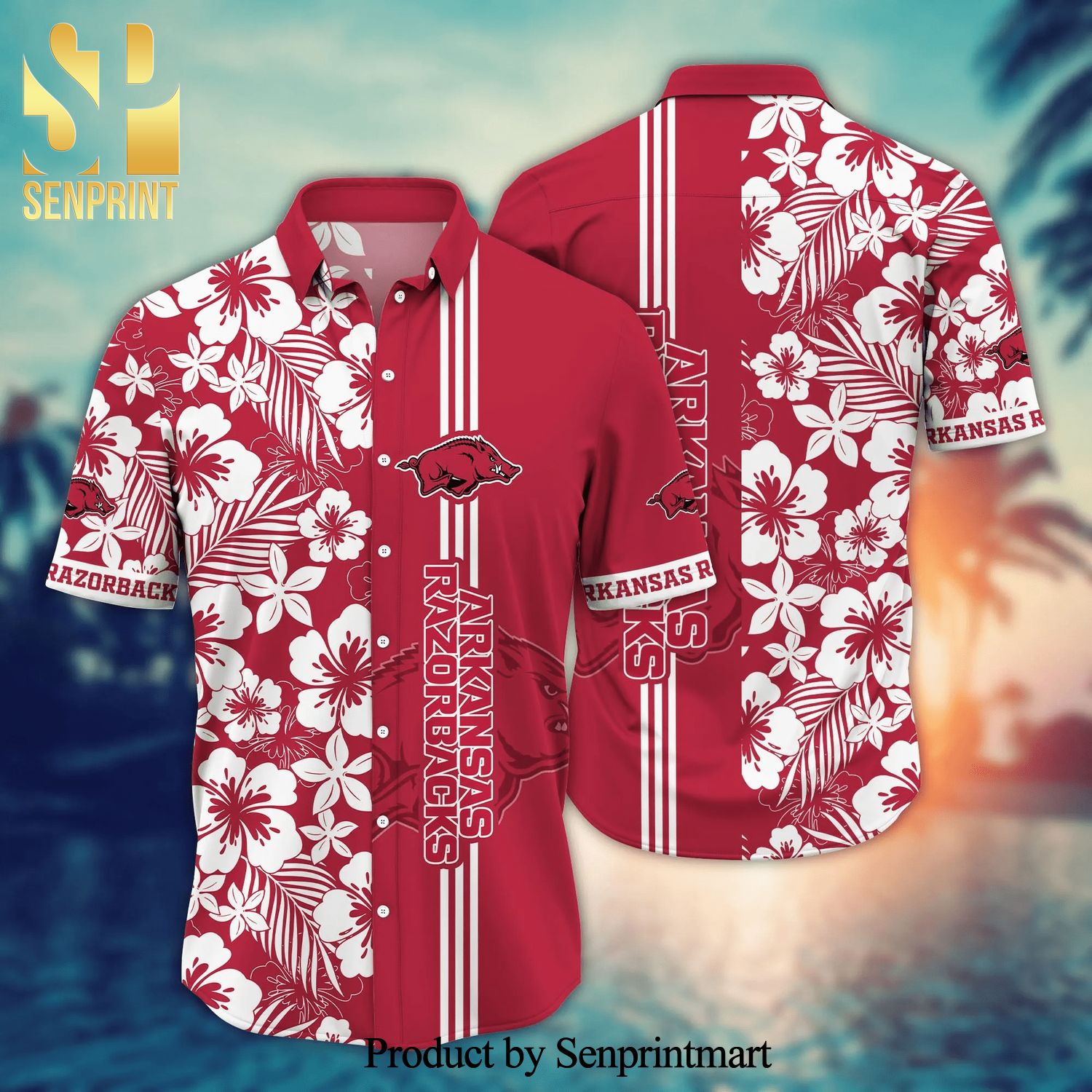 Arkansas Razorbacks NCAA For Sports Fan Full Printing Hawaiian Beach Shirt