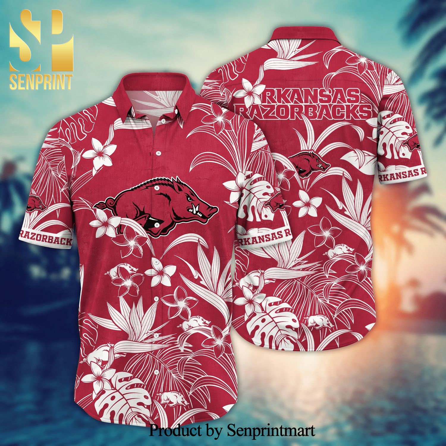 Arkansas Razorbacks NCAA For Sports Fan Pattern Hawaiian Beach Shirt