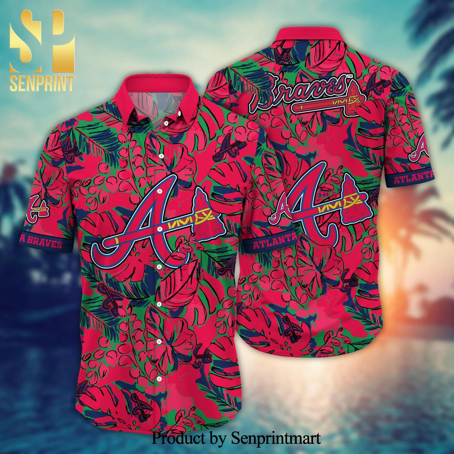 Personalized Atlanta Braves Baseball All Overprint 3D Hawaiian Shirt - T- shirts Low Price
