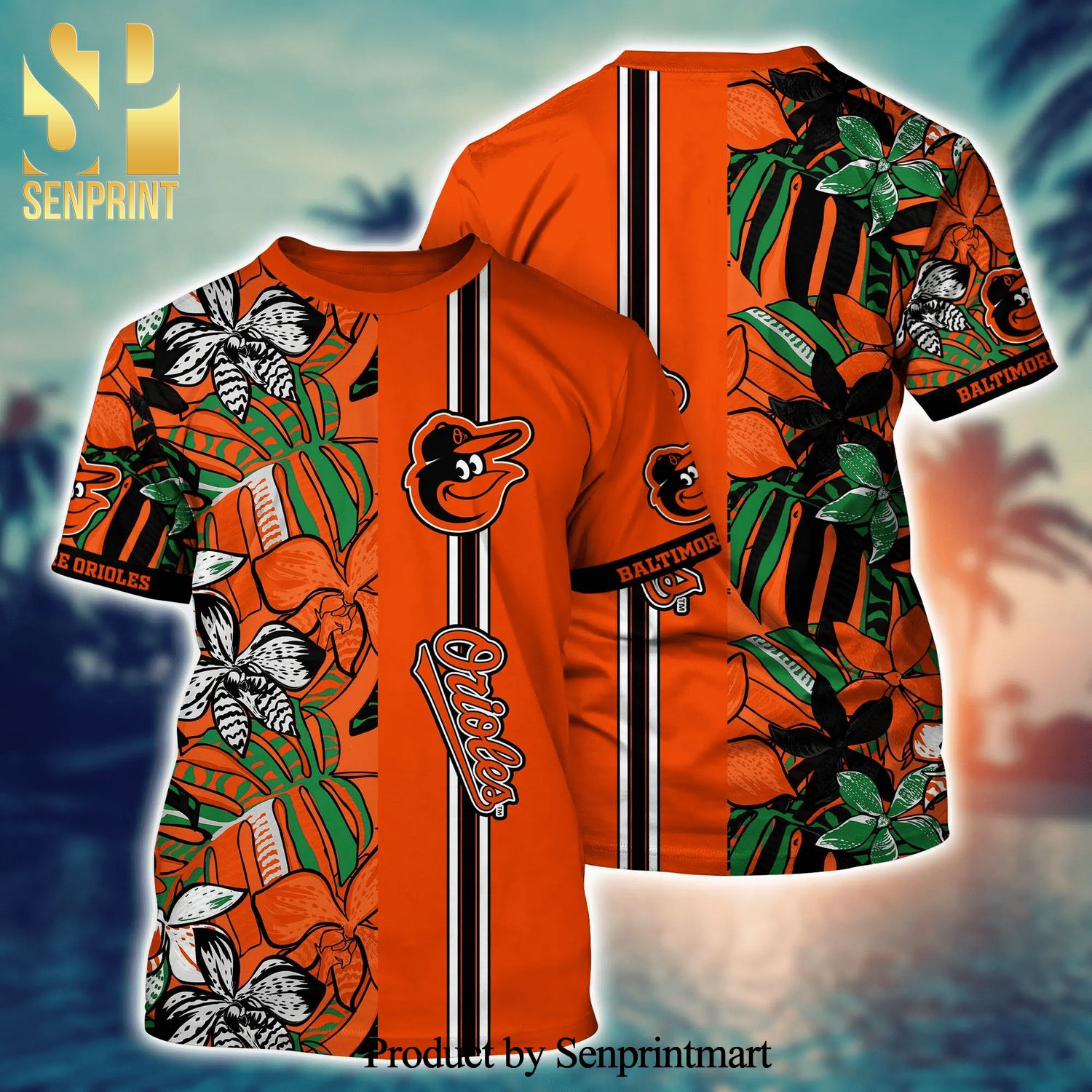 Personalized Baltimore Orioles Baseball Full Printing Hawaiian Shirt -  Orange - Senprintmart Store