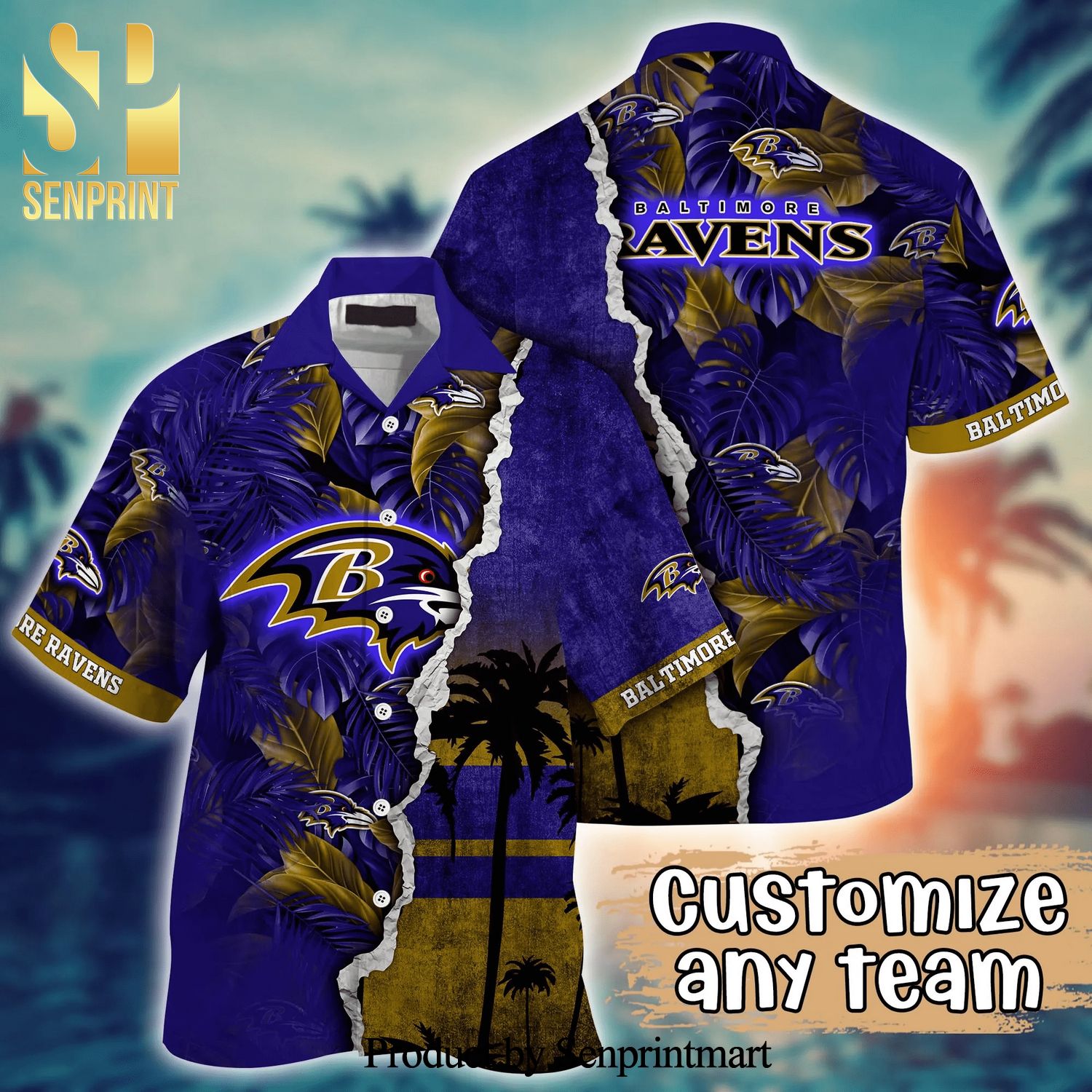 Baltimore Ravens NFL For Sports Fan 3D Summer Hawaiian Shirt