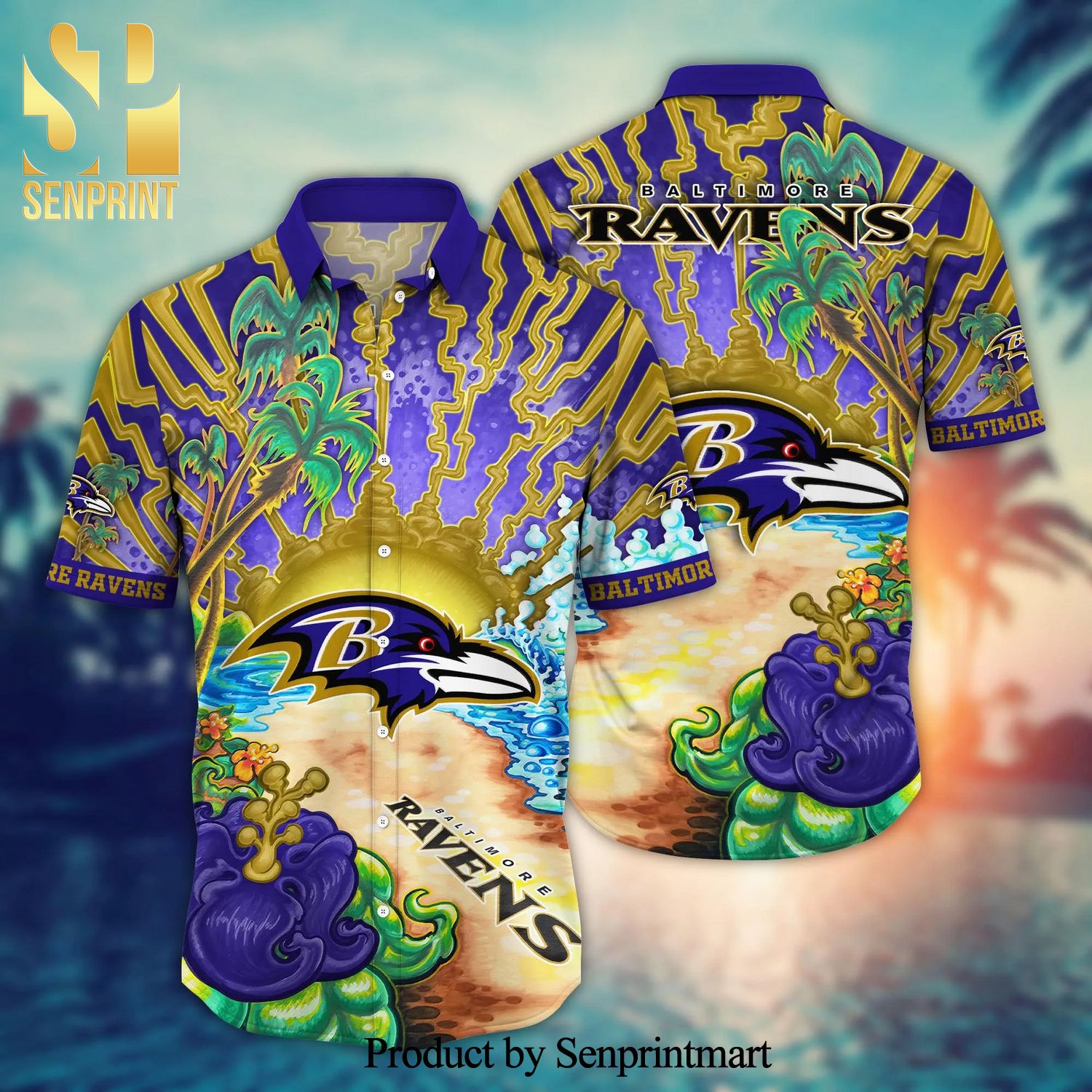 Baltimore Ravens NFL For Sports Fan Full Printing Hawaiian Beach Shirt