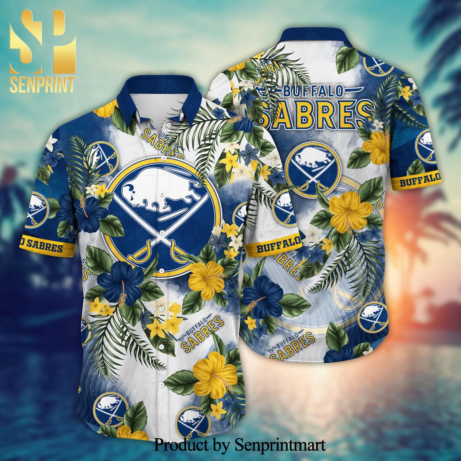 NHL Buffalo Sabres Coconut Pattern Hawaiian Shirt - Freedomdesign