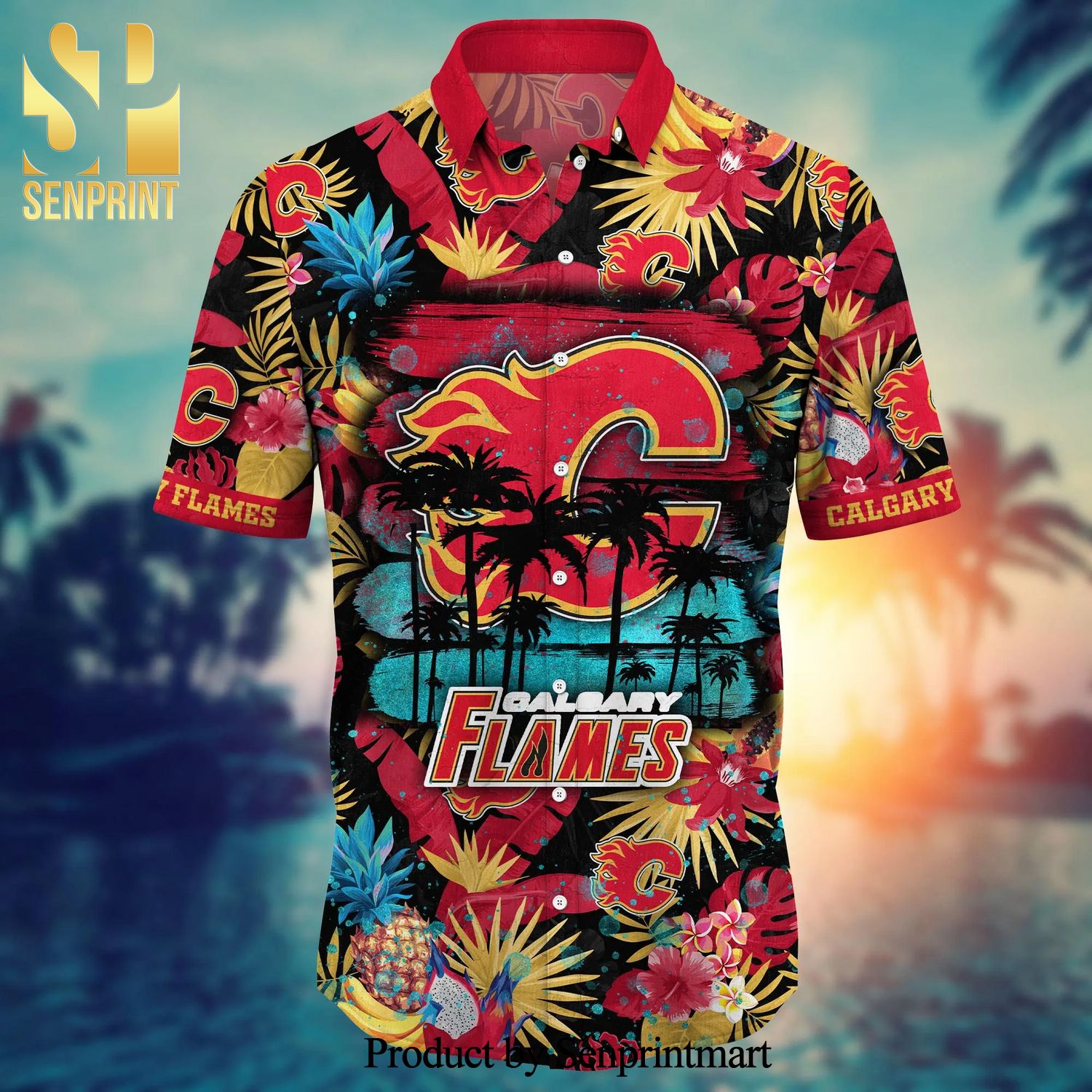 Calgary Flames NHL For Sports Fan Floral Hawaiian Shirt - Senprintmart Store