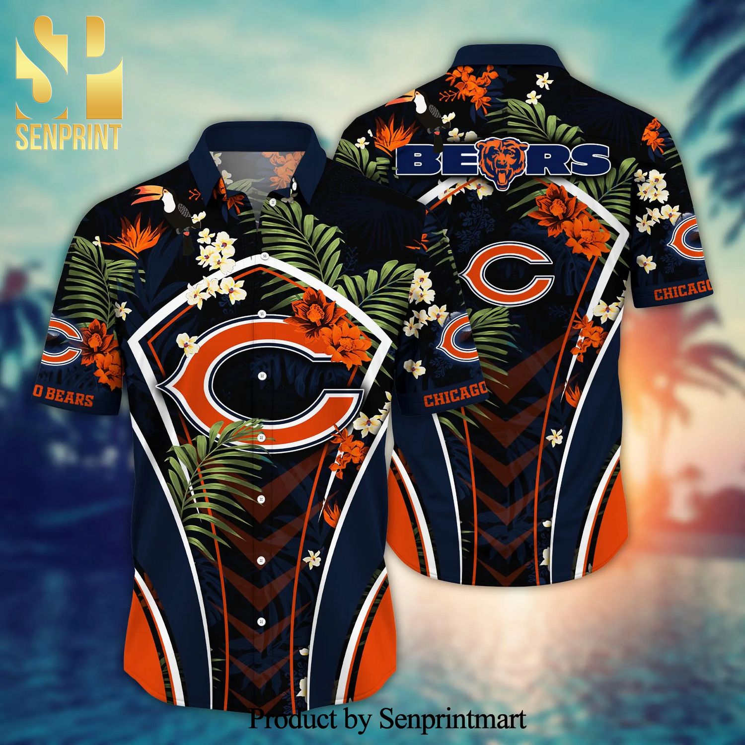 Chicago Bears NFL For Sports Fan Pattern Hawaiian Style Shirt