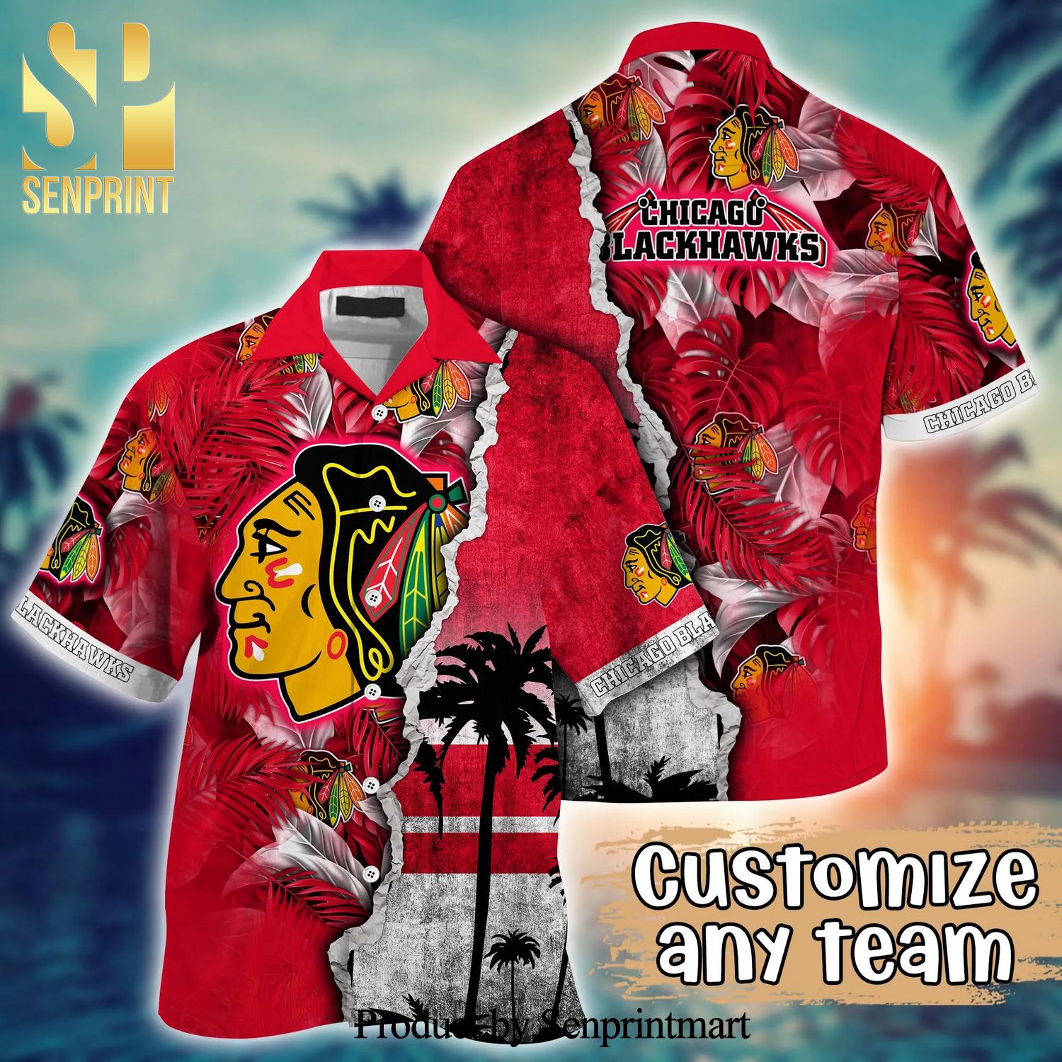 Chicago Blackhawks NHL For Sports Fan 3D Printed Hawaiian Shirt