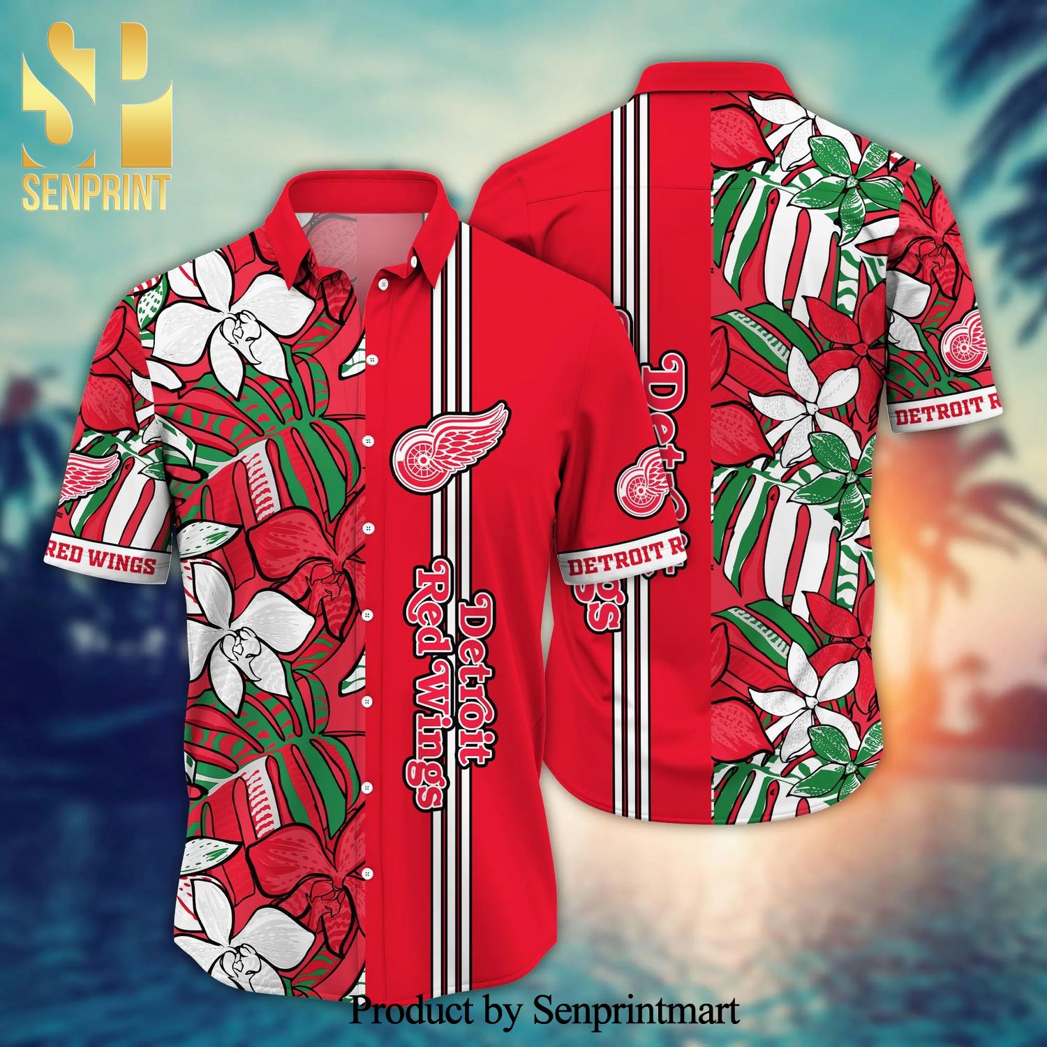 Detroit Red Wings NHL For Sports Fan 3D Hawaiian Beach Shirt