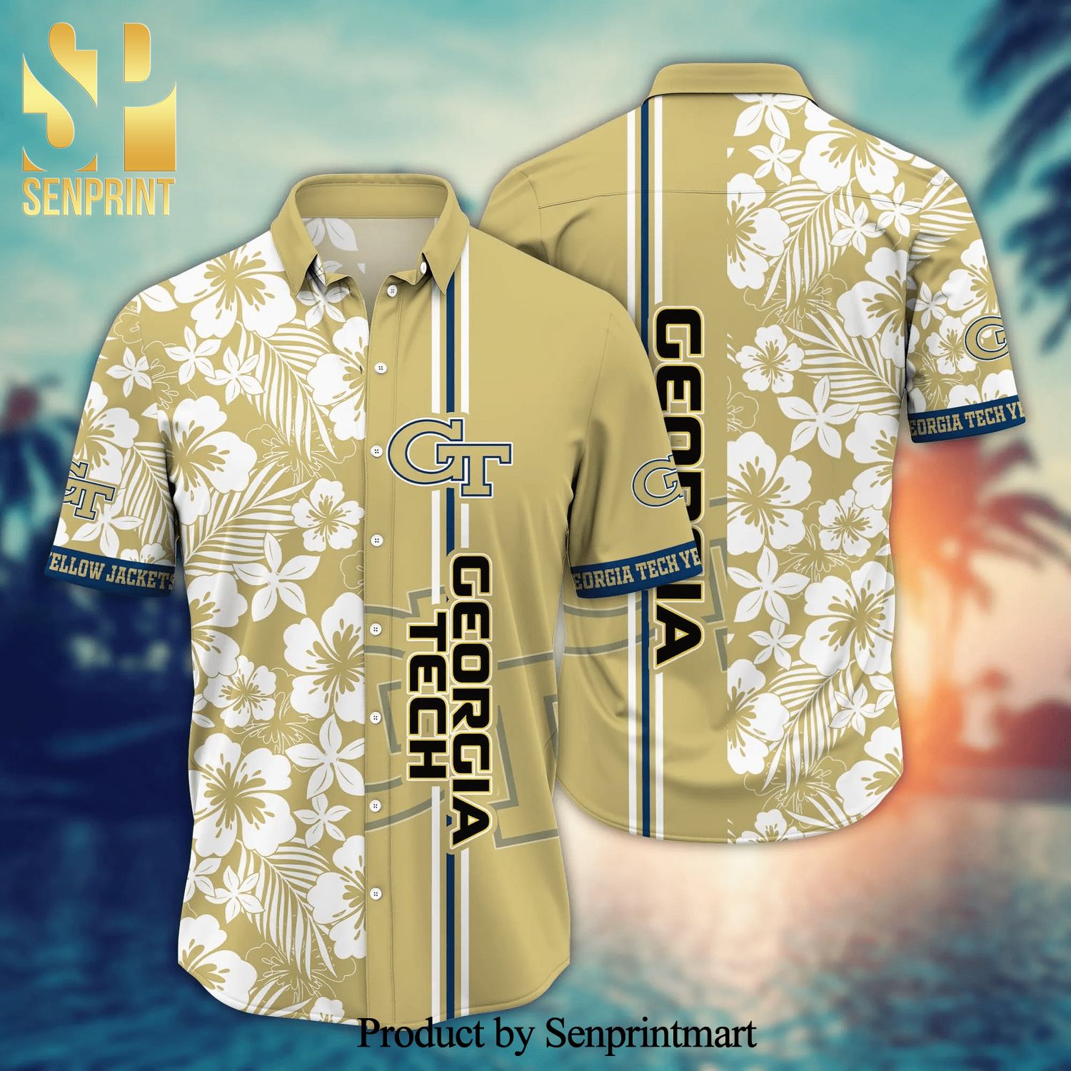 Georgia Tech Yellow Jackets NCAA For Sports Fan 3D All Over Print Hawaiian Shirt