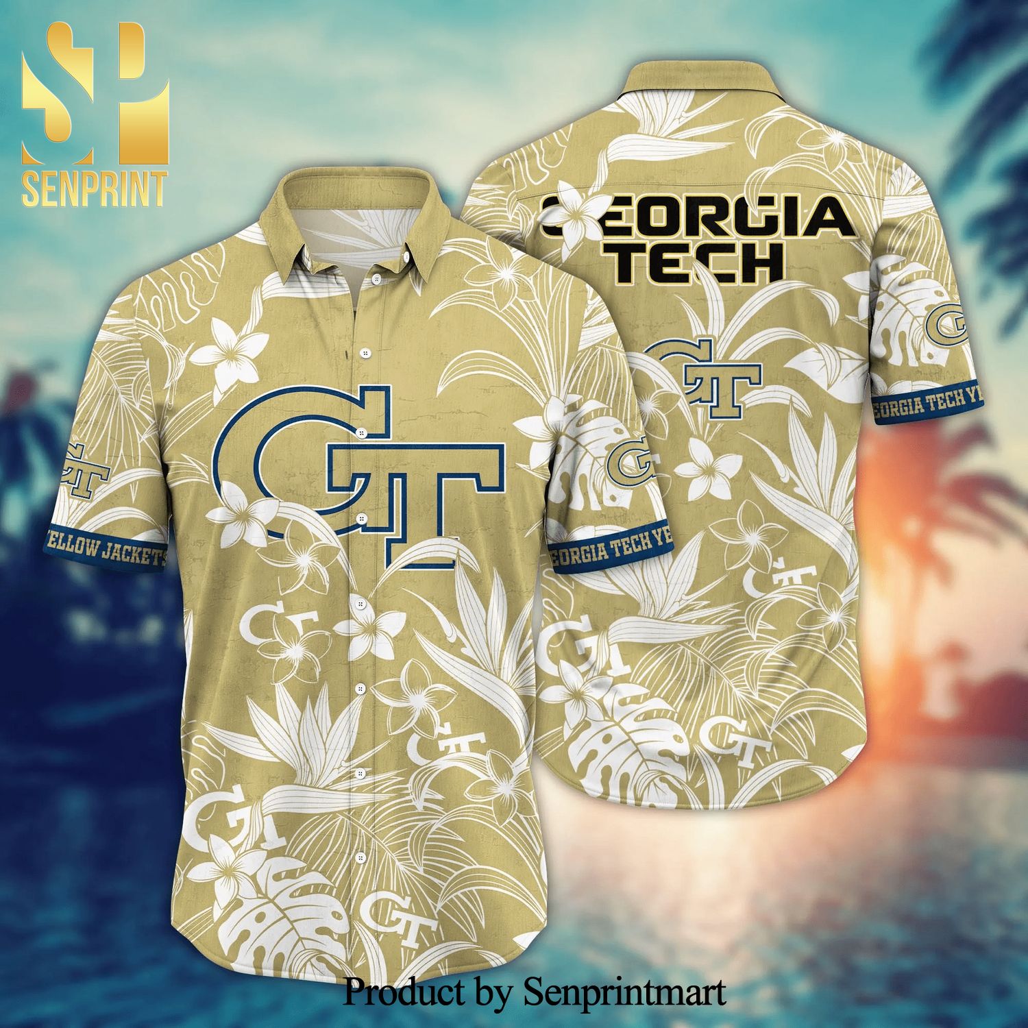 Georgia Tech Yellow Jackets NCAA For Sports Fan Pattern Hawaiian Shirt