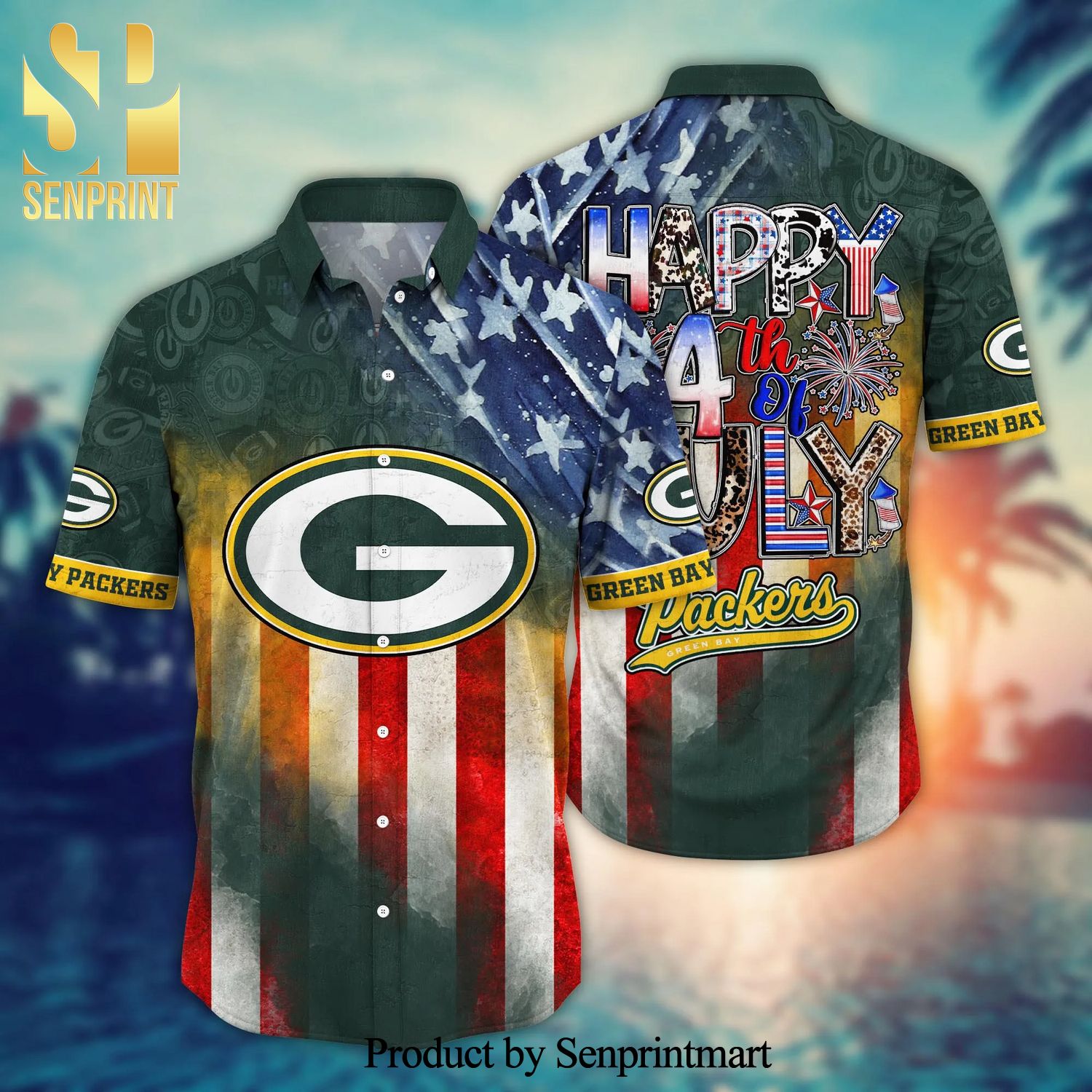 Green Bay Packers NFL Independence Day Full Printed Hawaiian Shirt