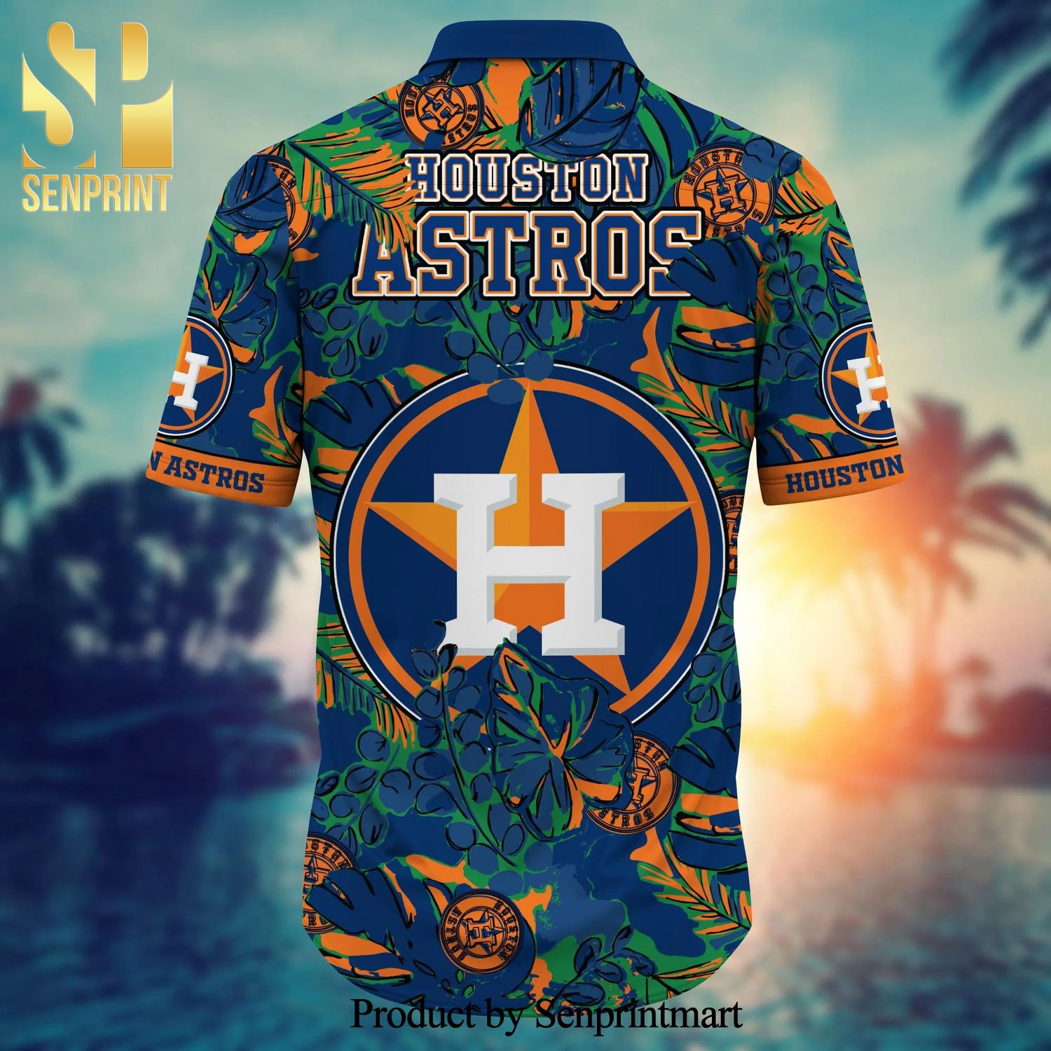 Houston Astros MLB Mens Floral Button Up Shirt