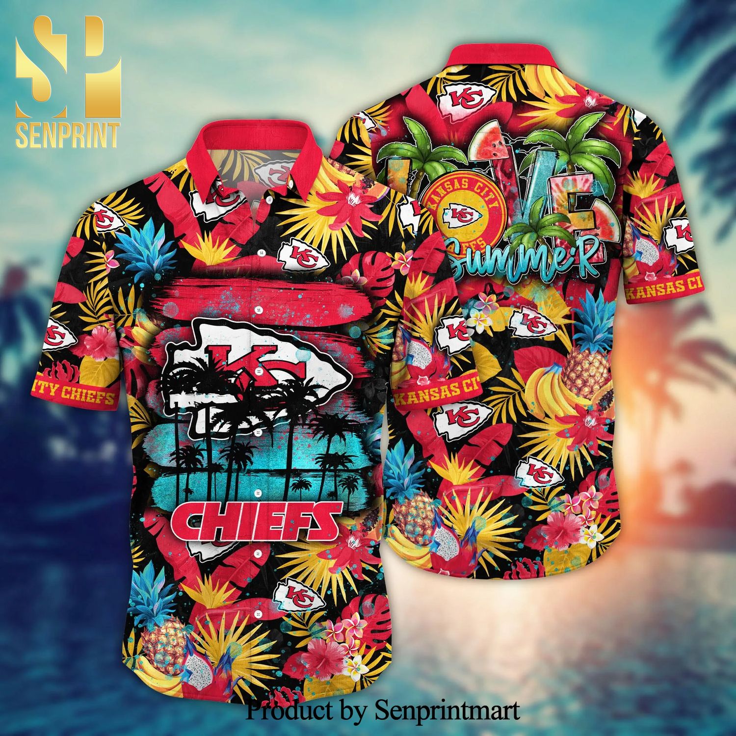 Kansas City Chiefs NFL For Sports Fan 3D Tropical Hawaiian Style Shirt