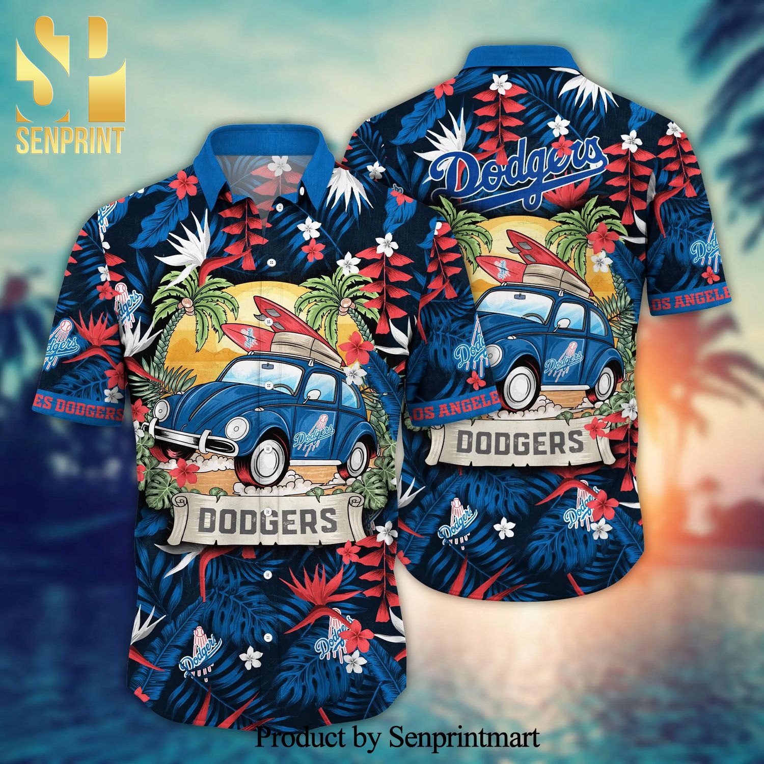 Los Angeles Dodgers Baseball Floral Aloha Hawaiian Shirt