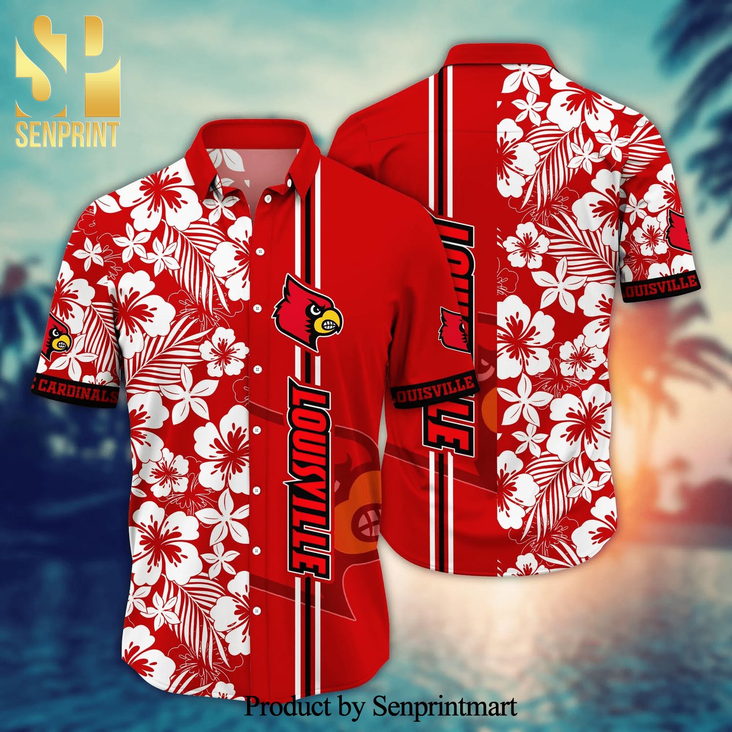 Louisville Cardinals NCAA Flower Cheap Hawaiian Shirt 3D Shirt