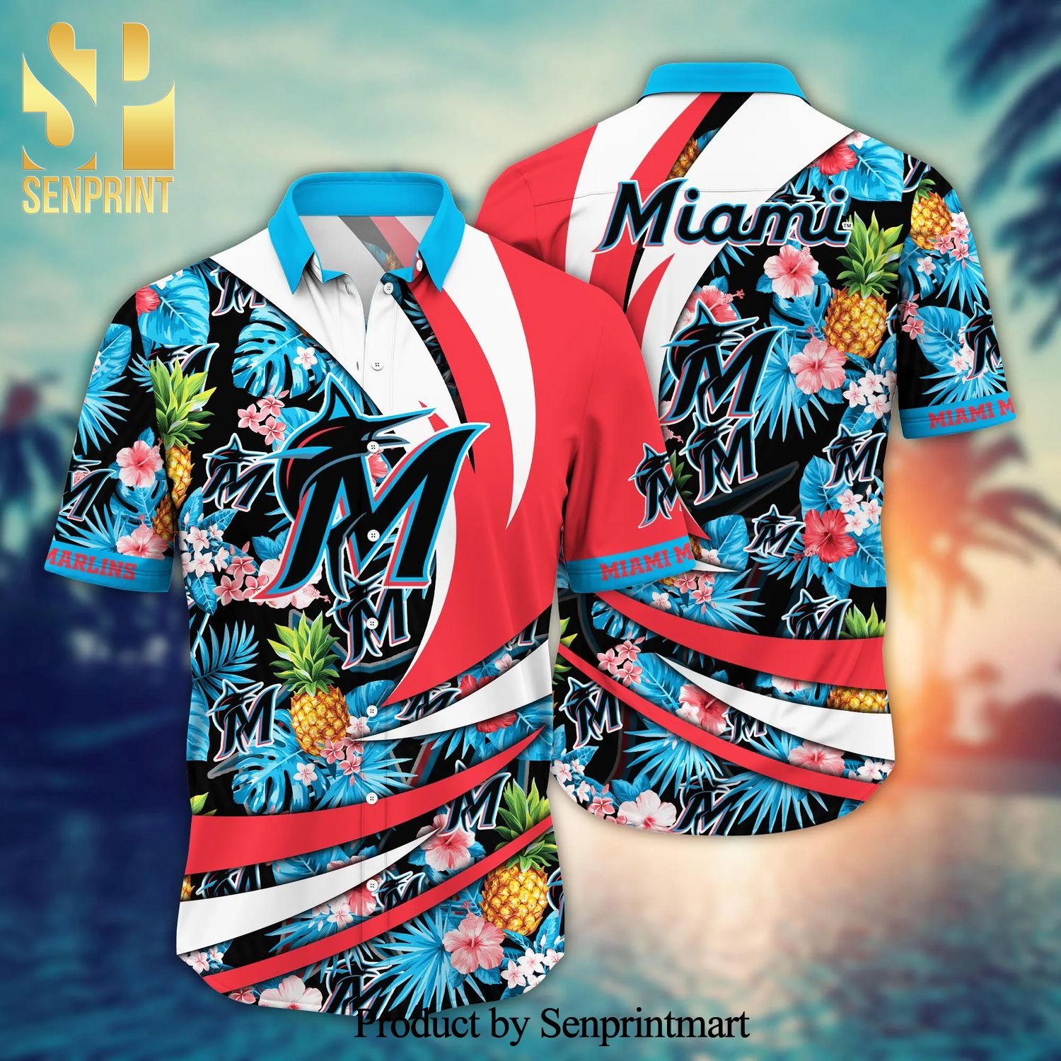 Miami Marlins Christmas Hawaiian Shirt