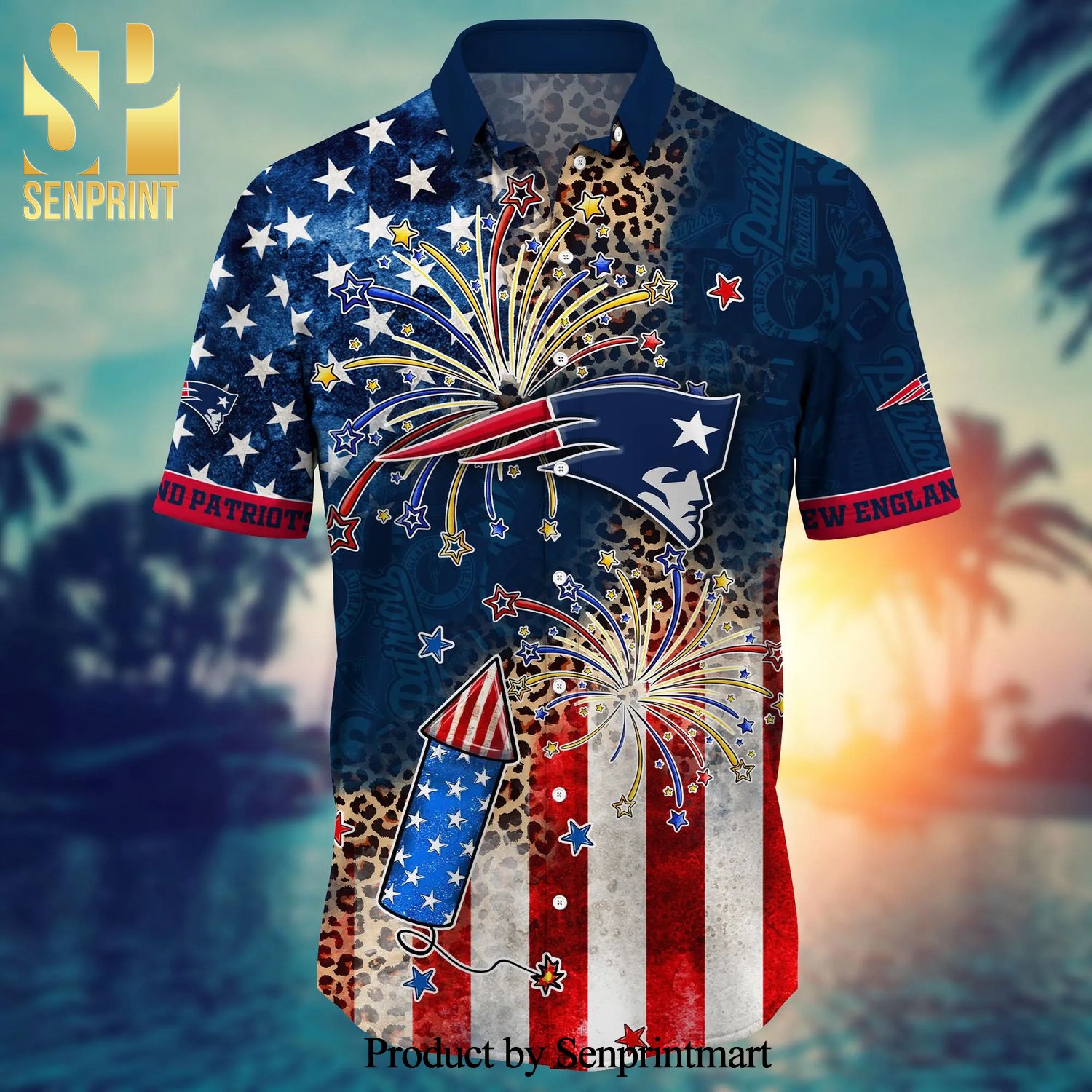 New England Patriots NFL Hawaiian Shirt Independence Day Shirt For Men Women  - Freedomdesign