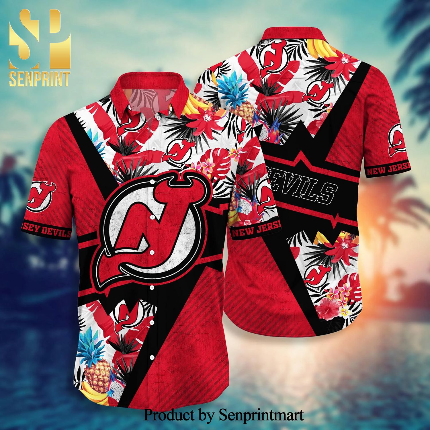 New Jersey Devils NHL For Sports Fan All Over Print Hawaiian Beach Shirt