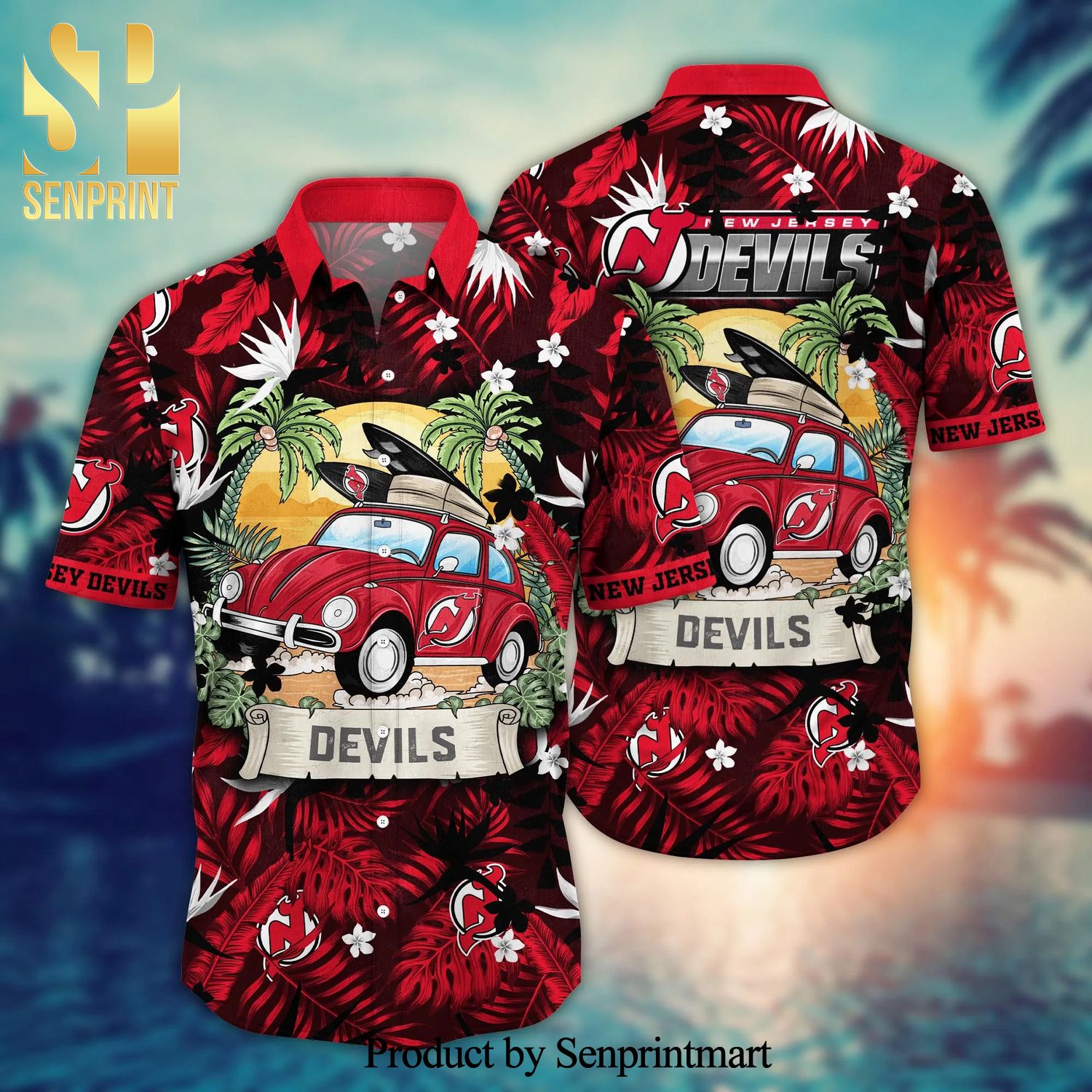 New Jersey Devils NHL For Sports Fan Unisex Hawaiian Beach Shirt