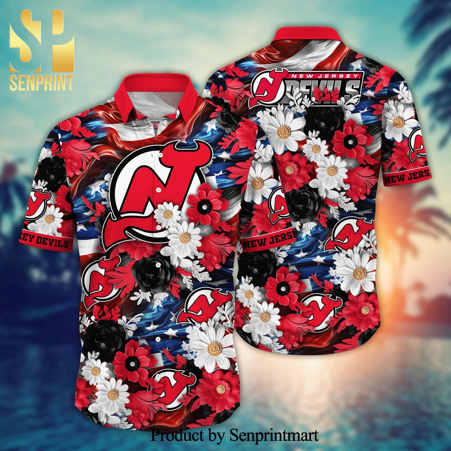 New Jersey Devils NHL Independence Day 3D Hawaiian Style Shirt